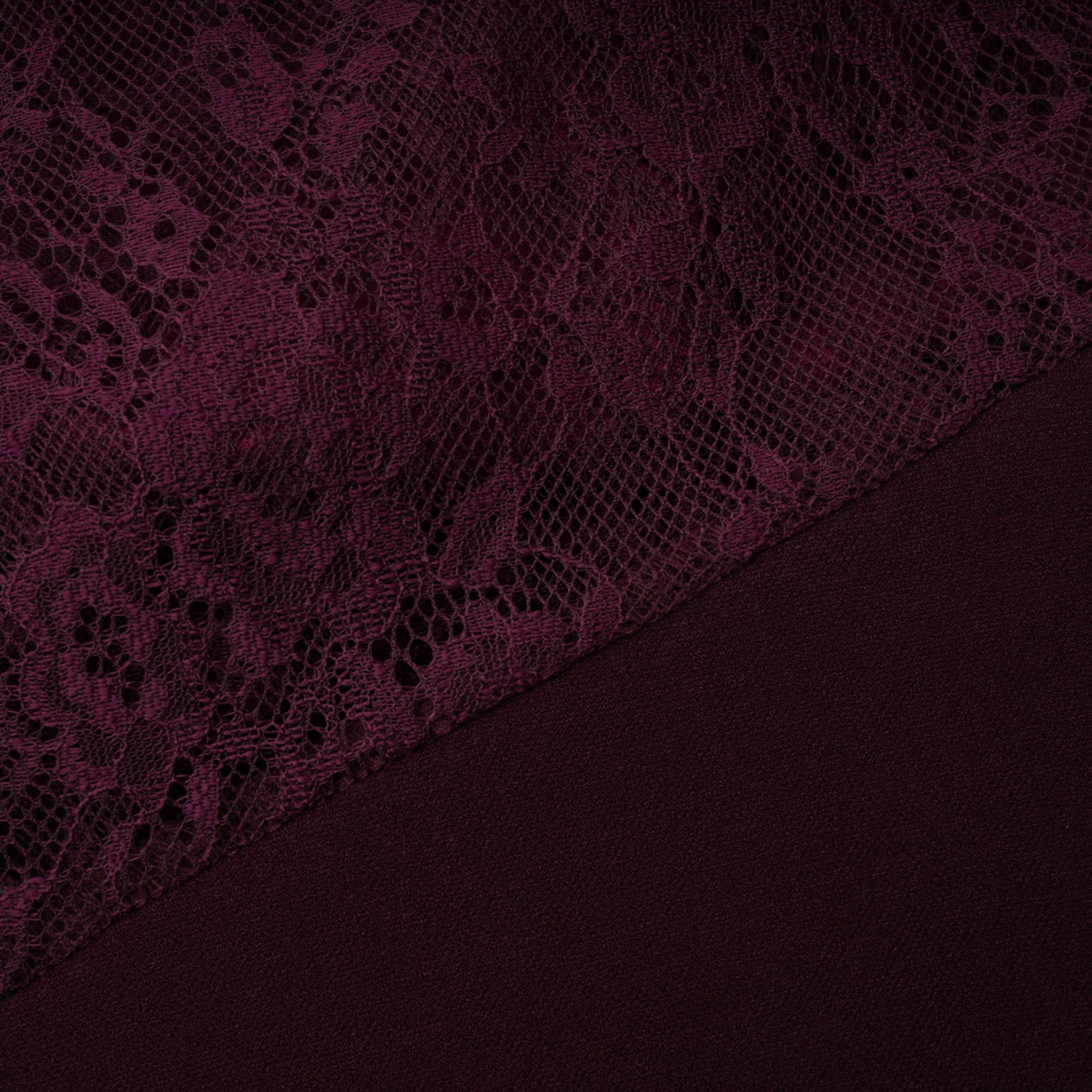 Gioconda Burgundy Halterneck Lace Panel Maxi Dress