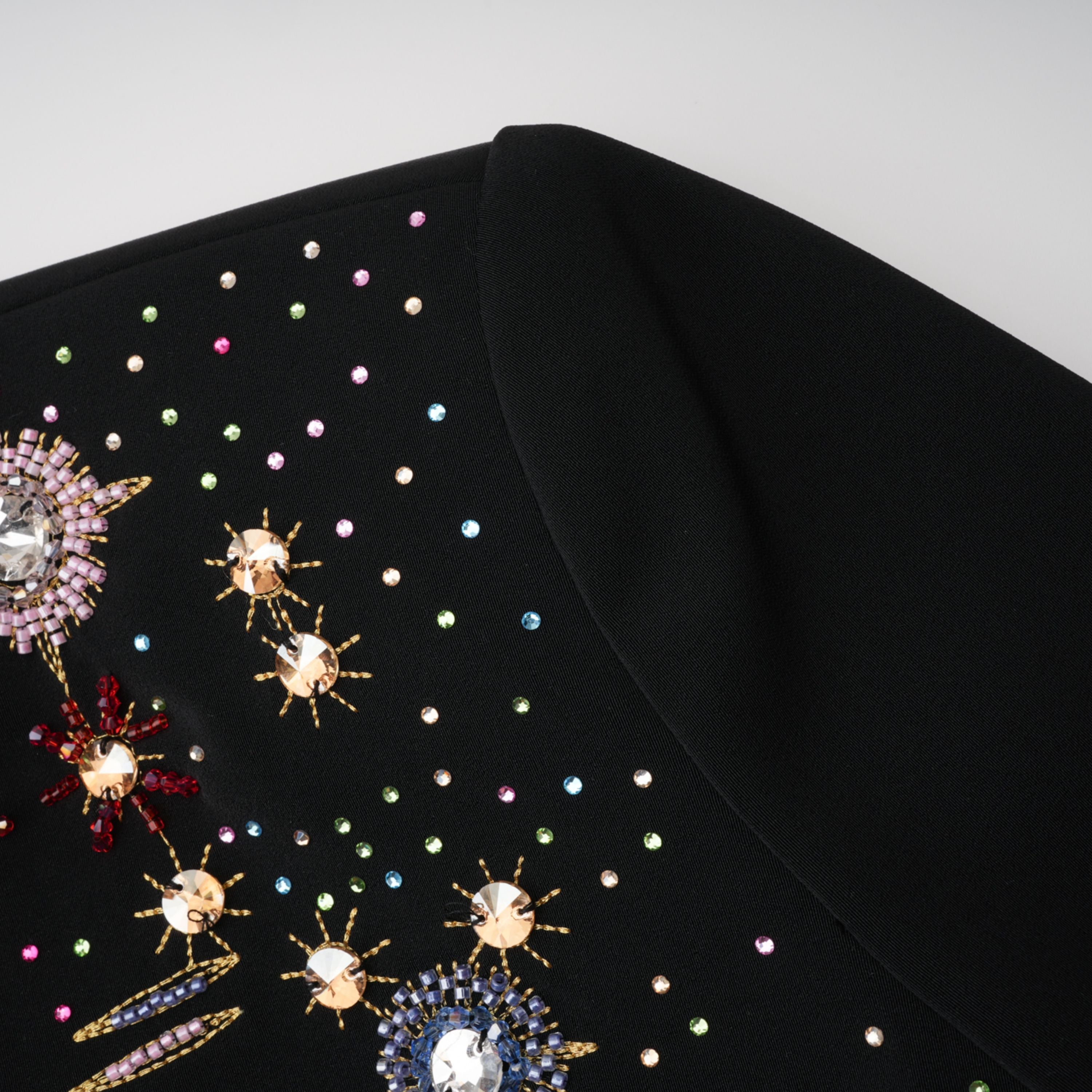Mini-robe Rosaria Black ornée d'un motif constellation (Vente définitive)