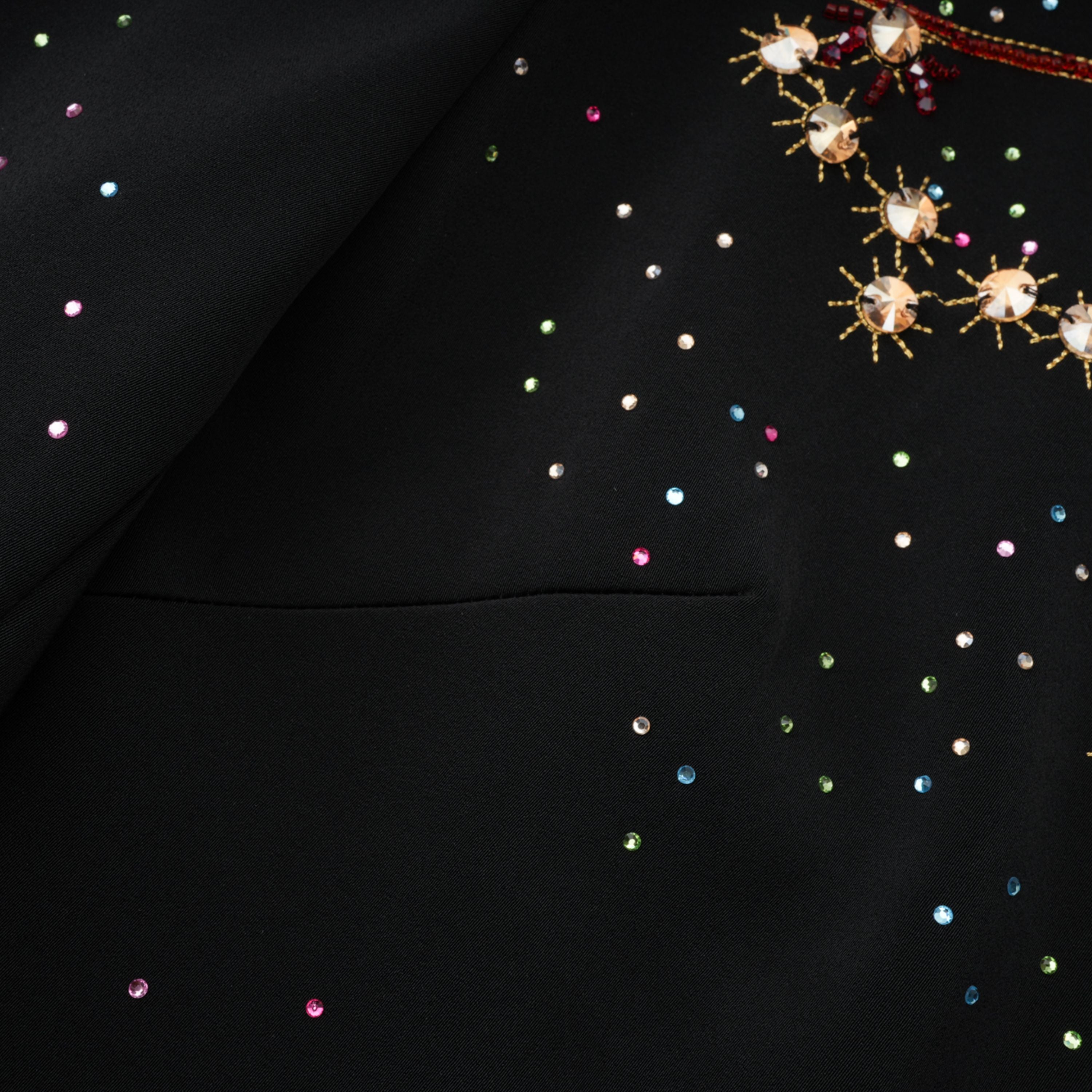 Mini-robe Rosaria Black ornée d'un motif constellation (Vente définitive)