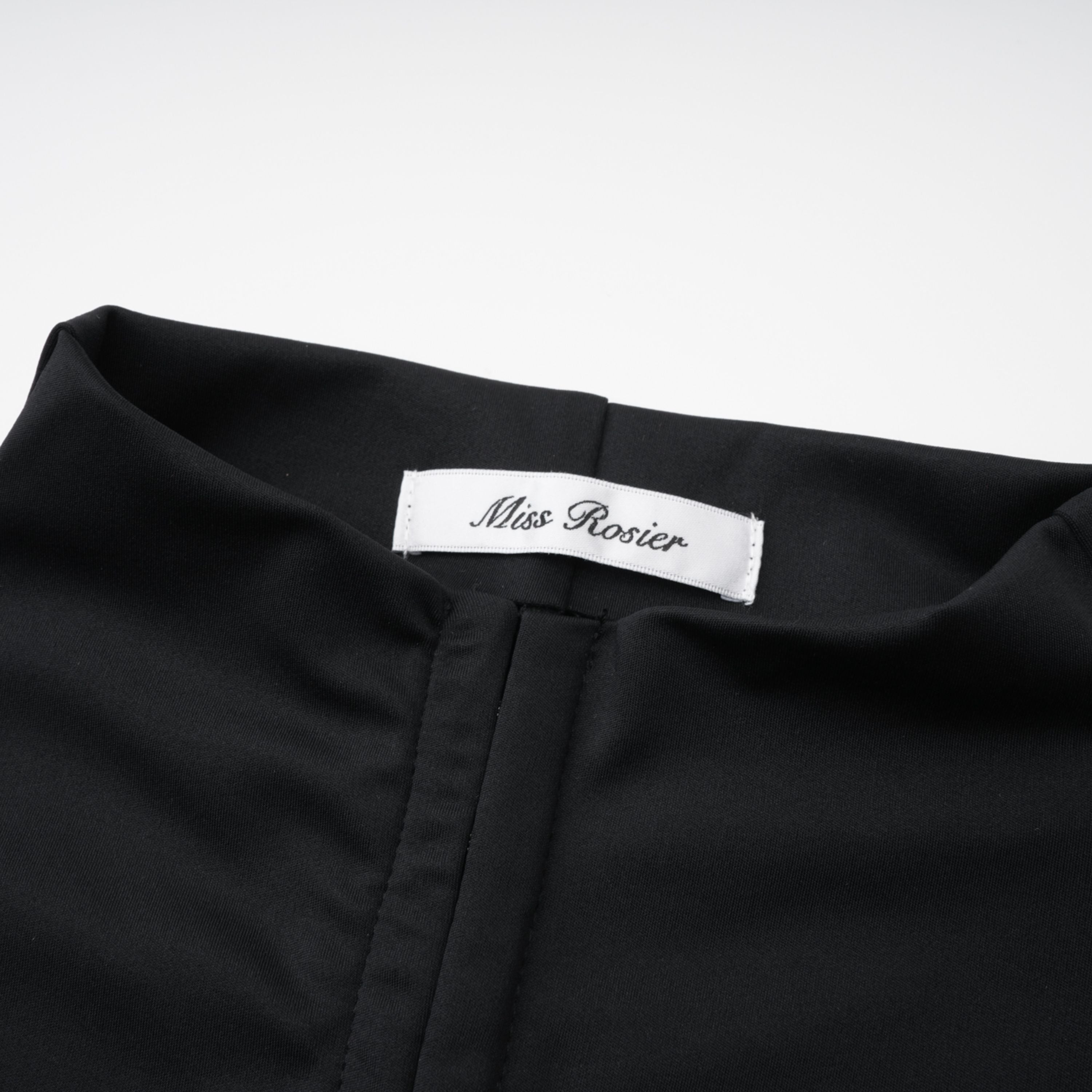 Black High-Split Mock Neck Long Dress