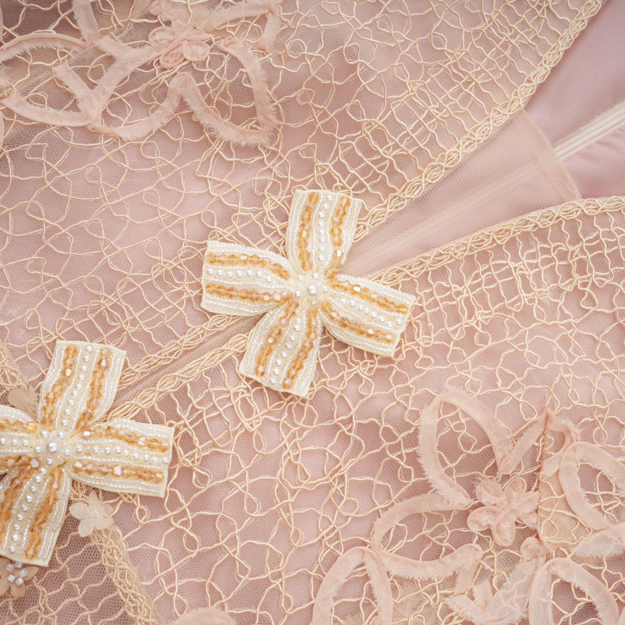 Bérengère Neutrals Faux-flower Crochet Midi Dress (Final Sale-US Only)