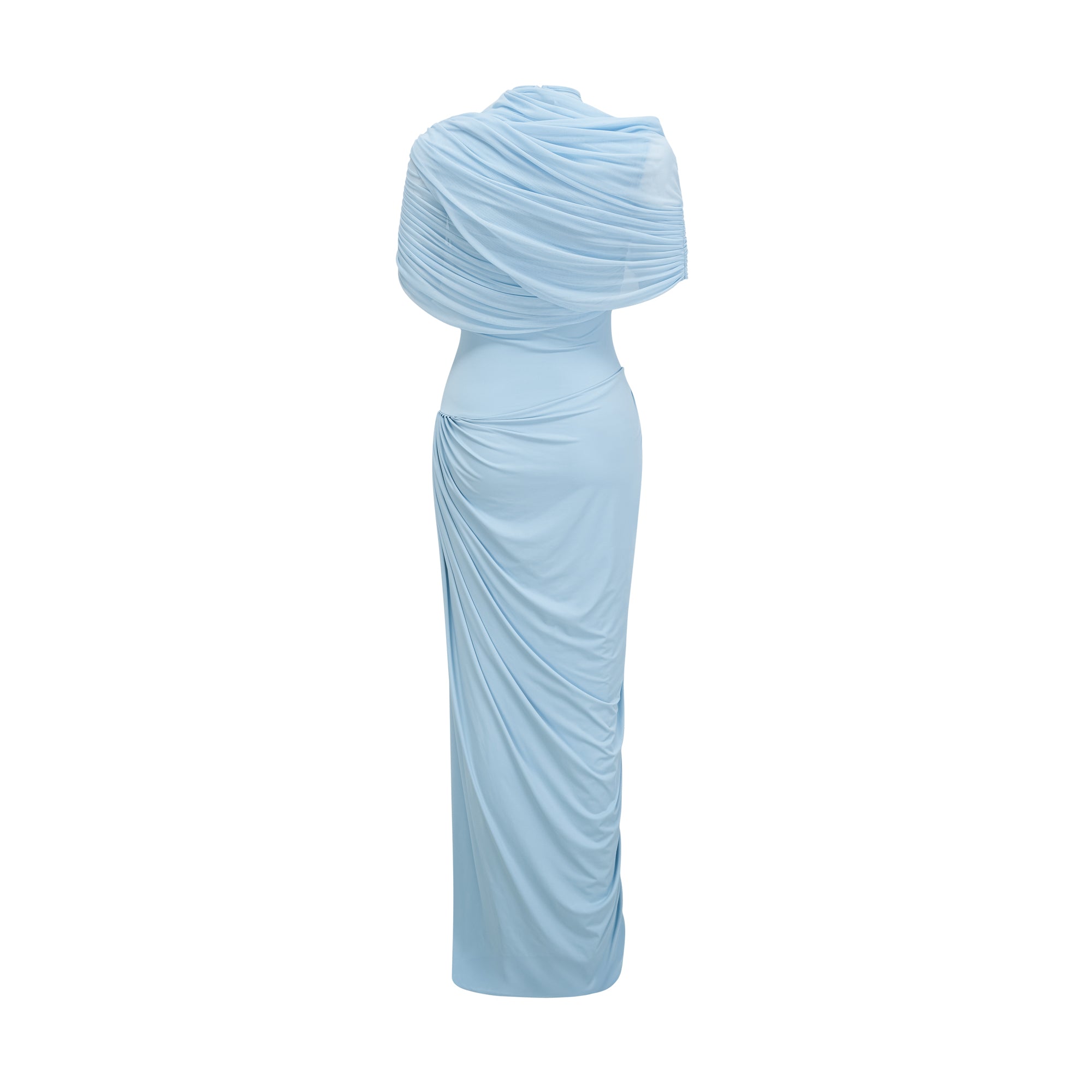 Asymmetrical Pleated Maxi Dress