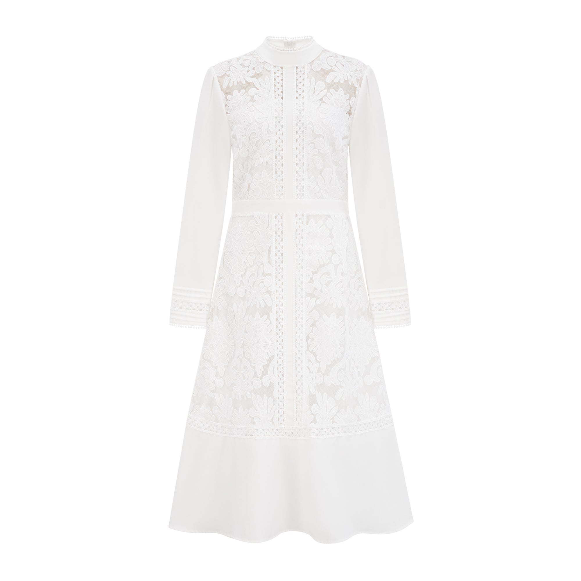Madeleine white panelled embroidered midi dress (Final Sale-US Only)