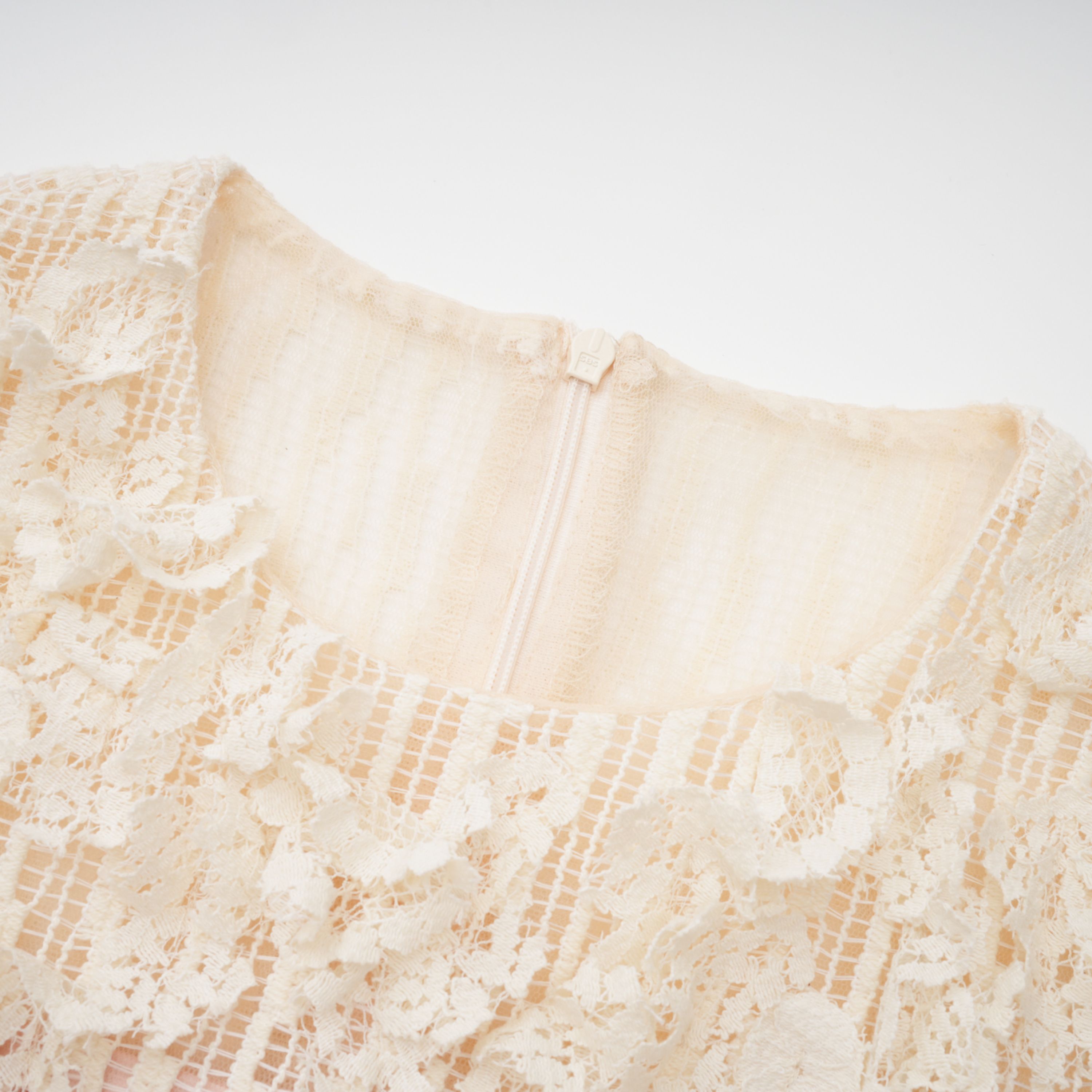 Cynthia Neutrals 3D Petal Textured Midi Dress (Final Sale)