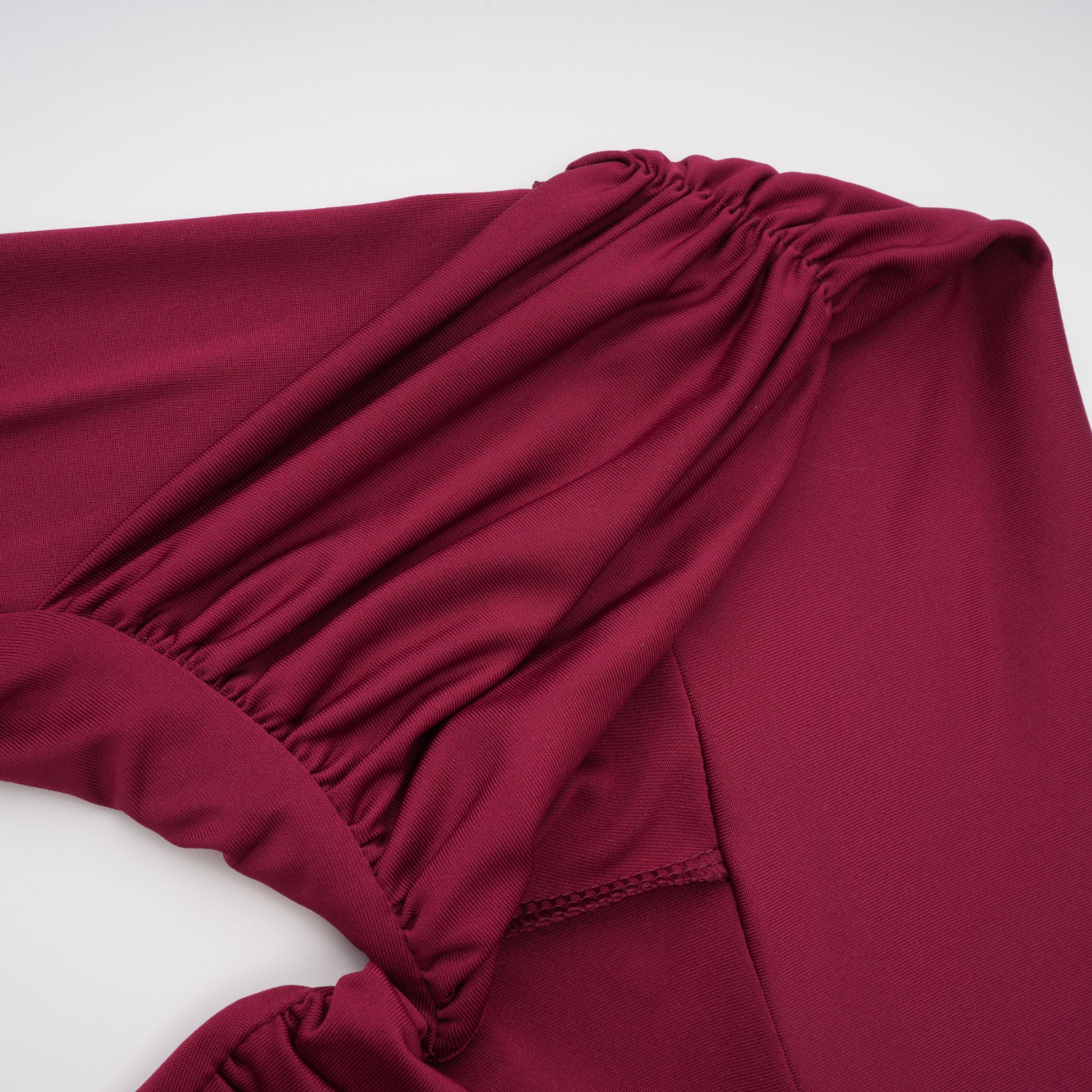 Anastasia Burgundy One Shoulder Gathered Maxi Dress (Final Sale-US Only)