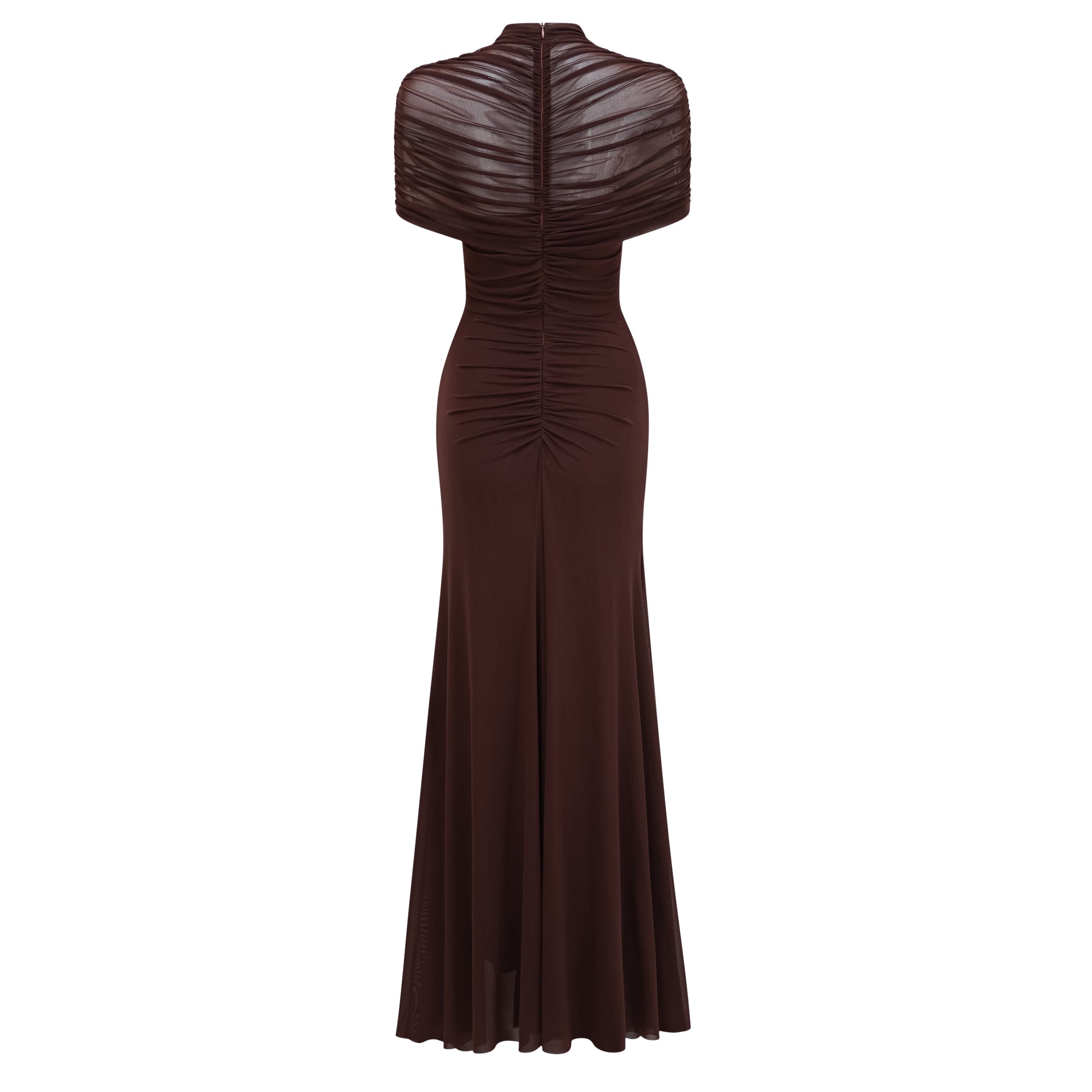 Bruna Cut-Out Ruched Mesh Maxi Dress (Final Sale-US Only)