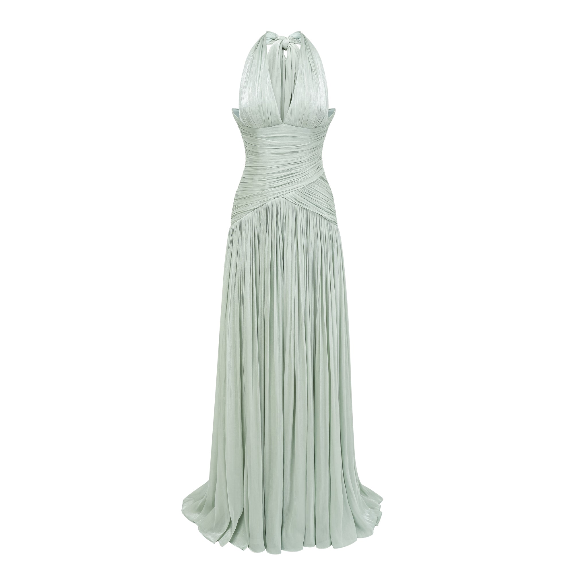 Halter Neck Gathered Maxi Dress