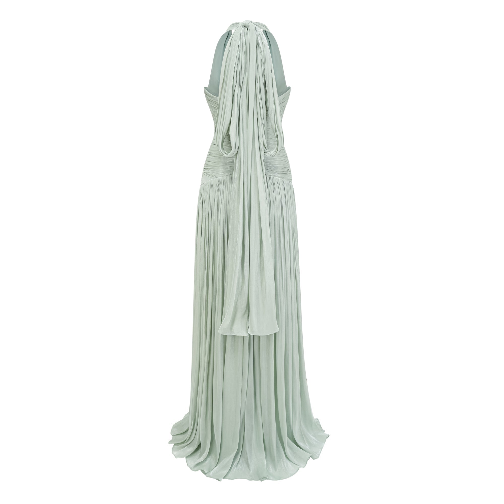 Halter Neck Gathered Maxi Dress