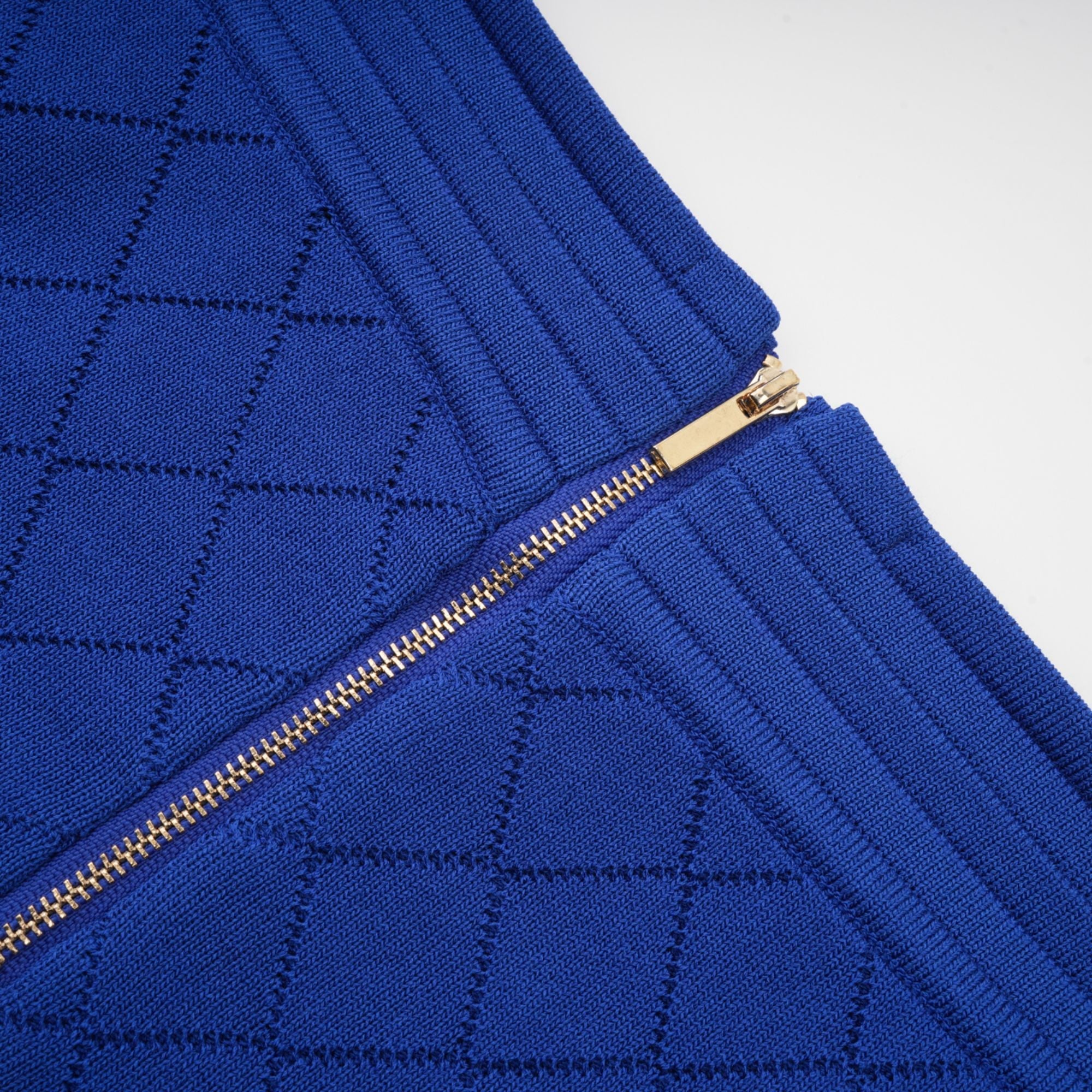 Maëlys blue button-detail knitted top & skirt matching set (Final Sale)