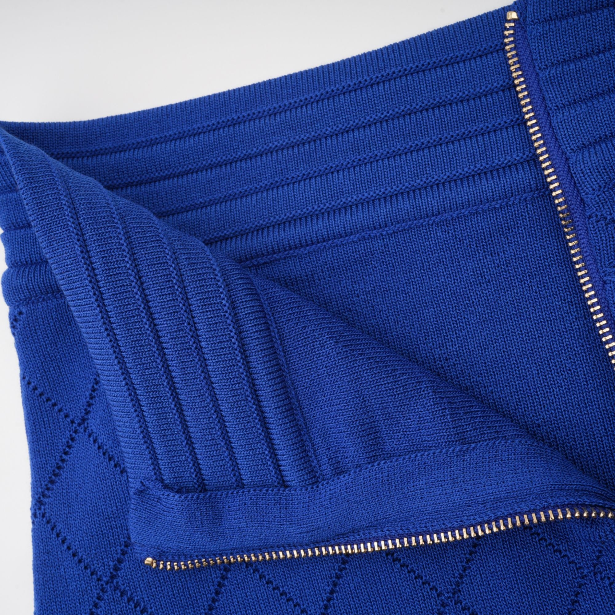 Maëlys blue button-detail knitted top & skirt matching set (Final Sale)