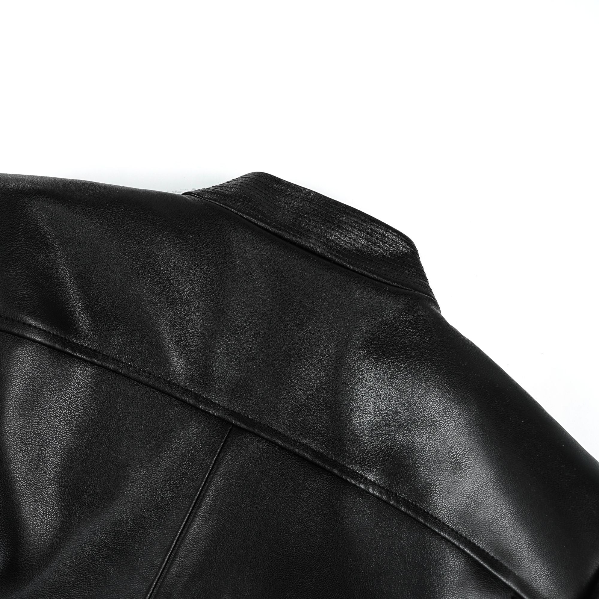 Isabel Black Belted Faux Leather Jacket (Final Sale)