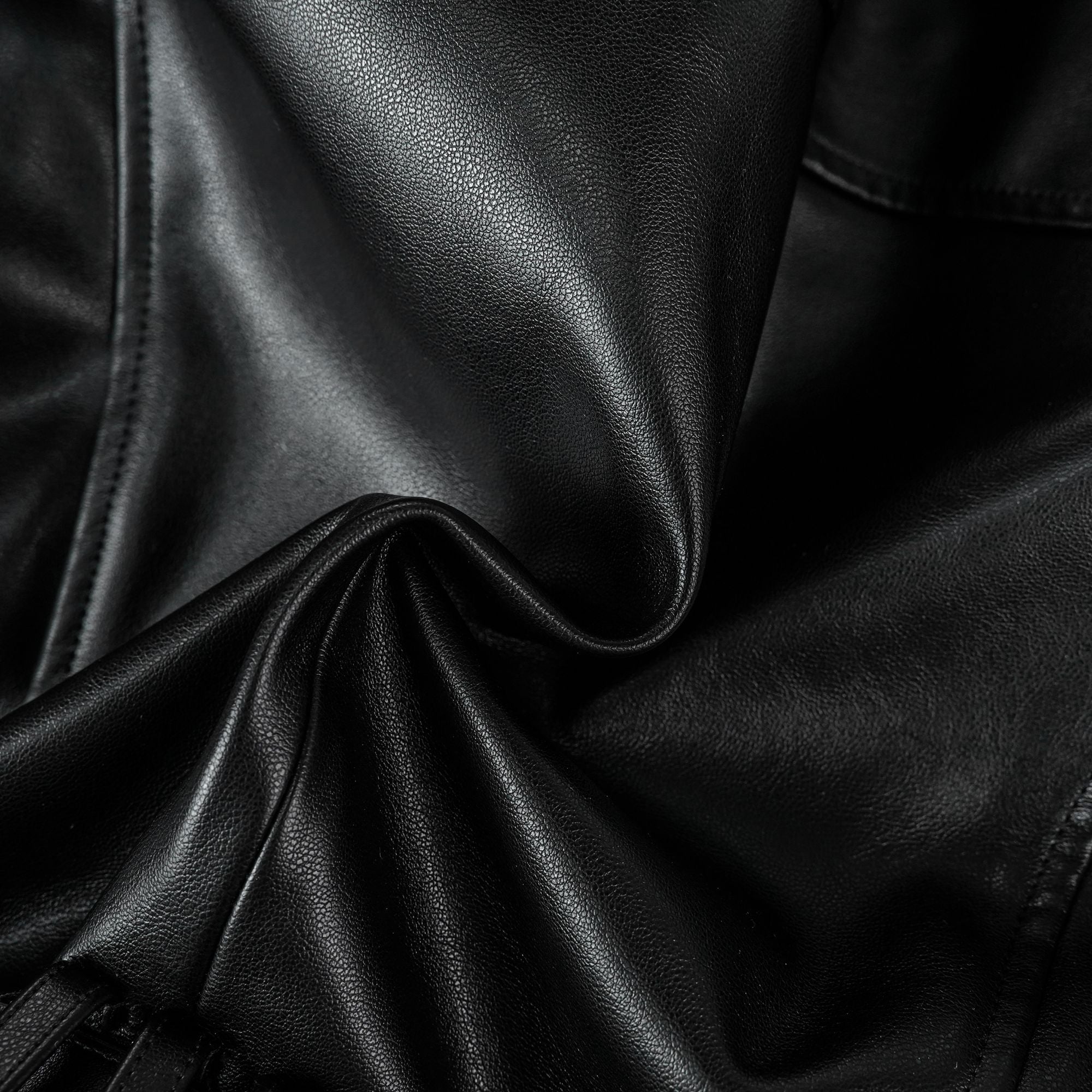 Isabel Black Belted Faux Leather Jacket (Final Sale)