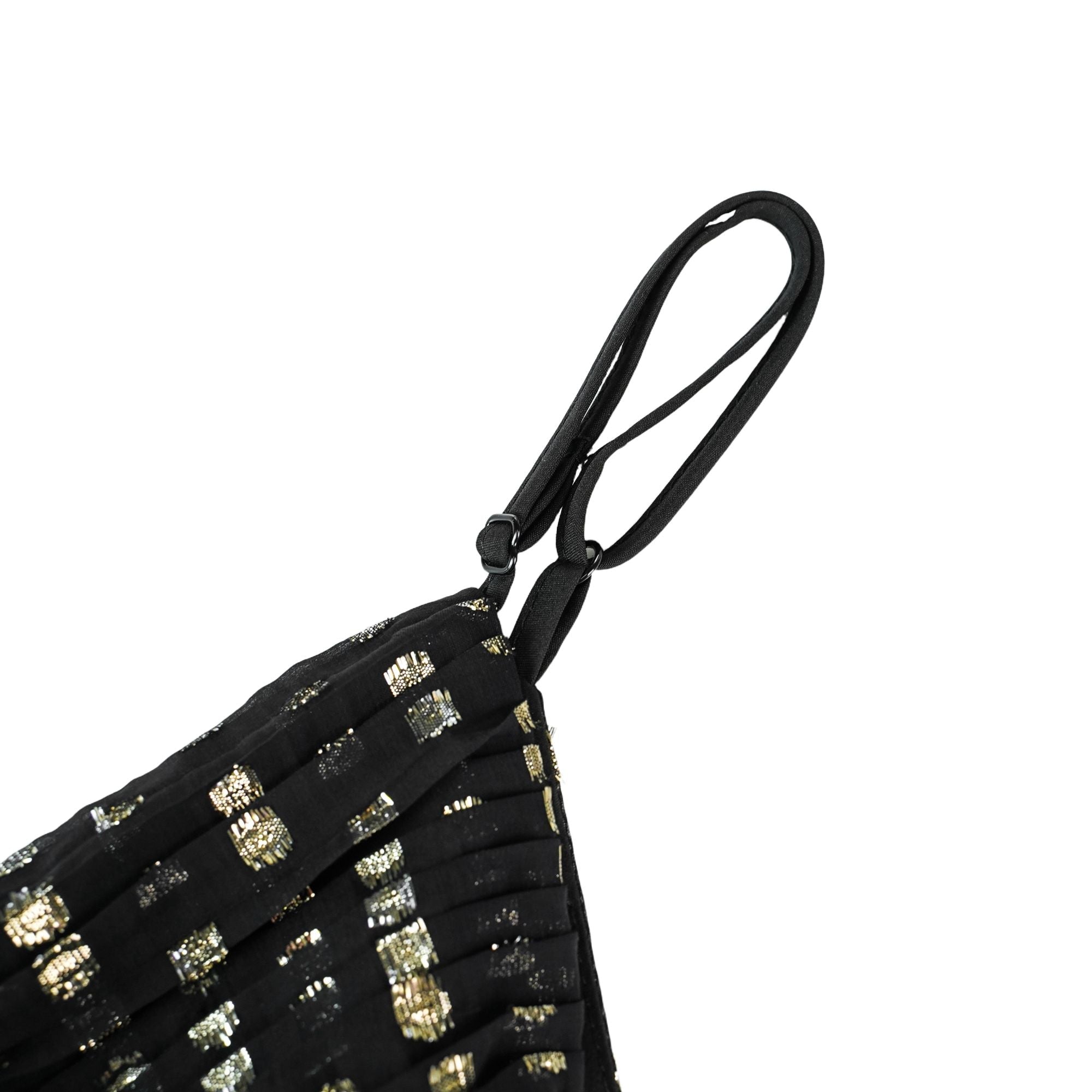 Aloïse Black Polka Dot Pleated Midi Dress (Final Sale-US Only)