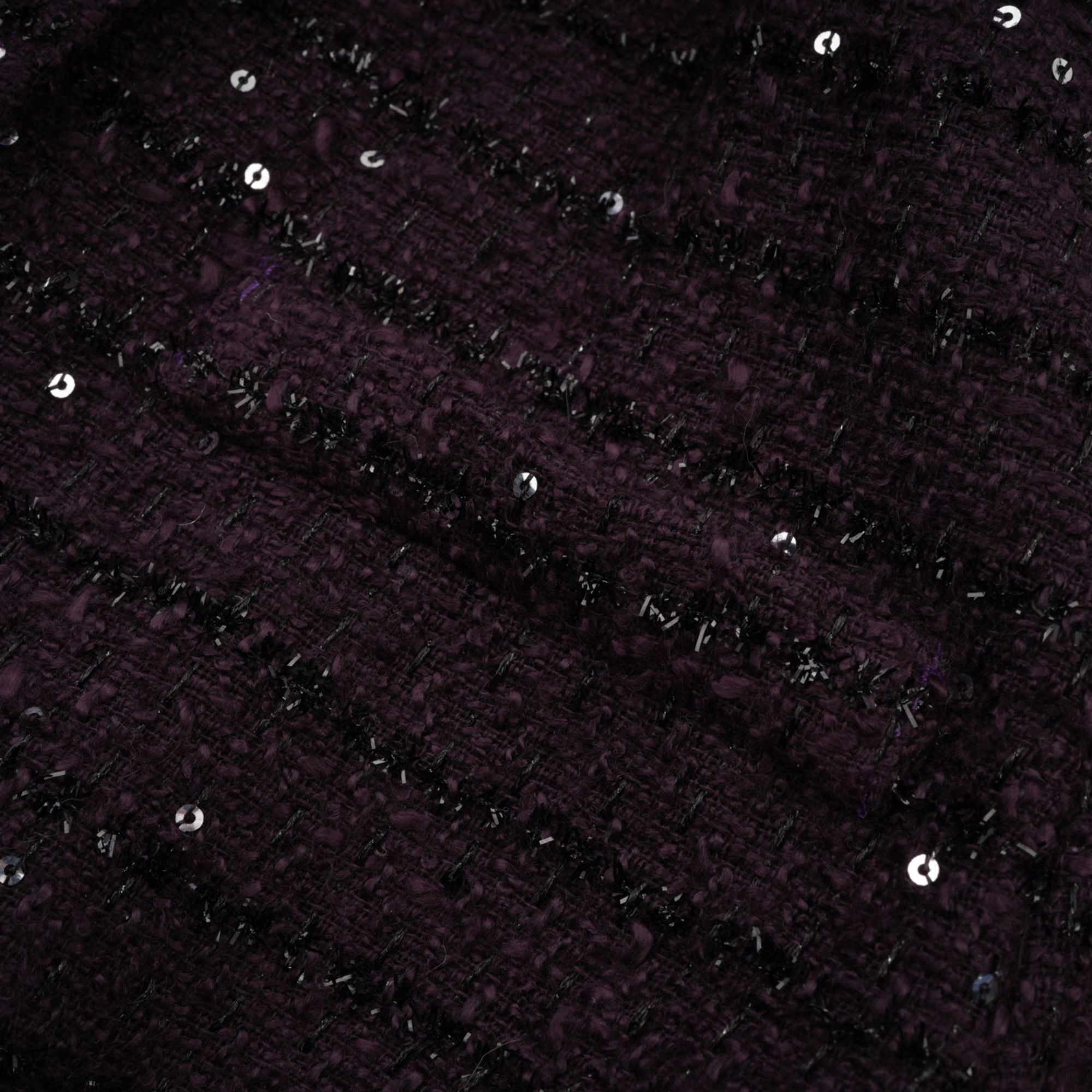 Brigitte Purple Sequined Tweed Jacket & Skirt Matching Set