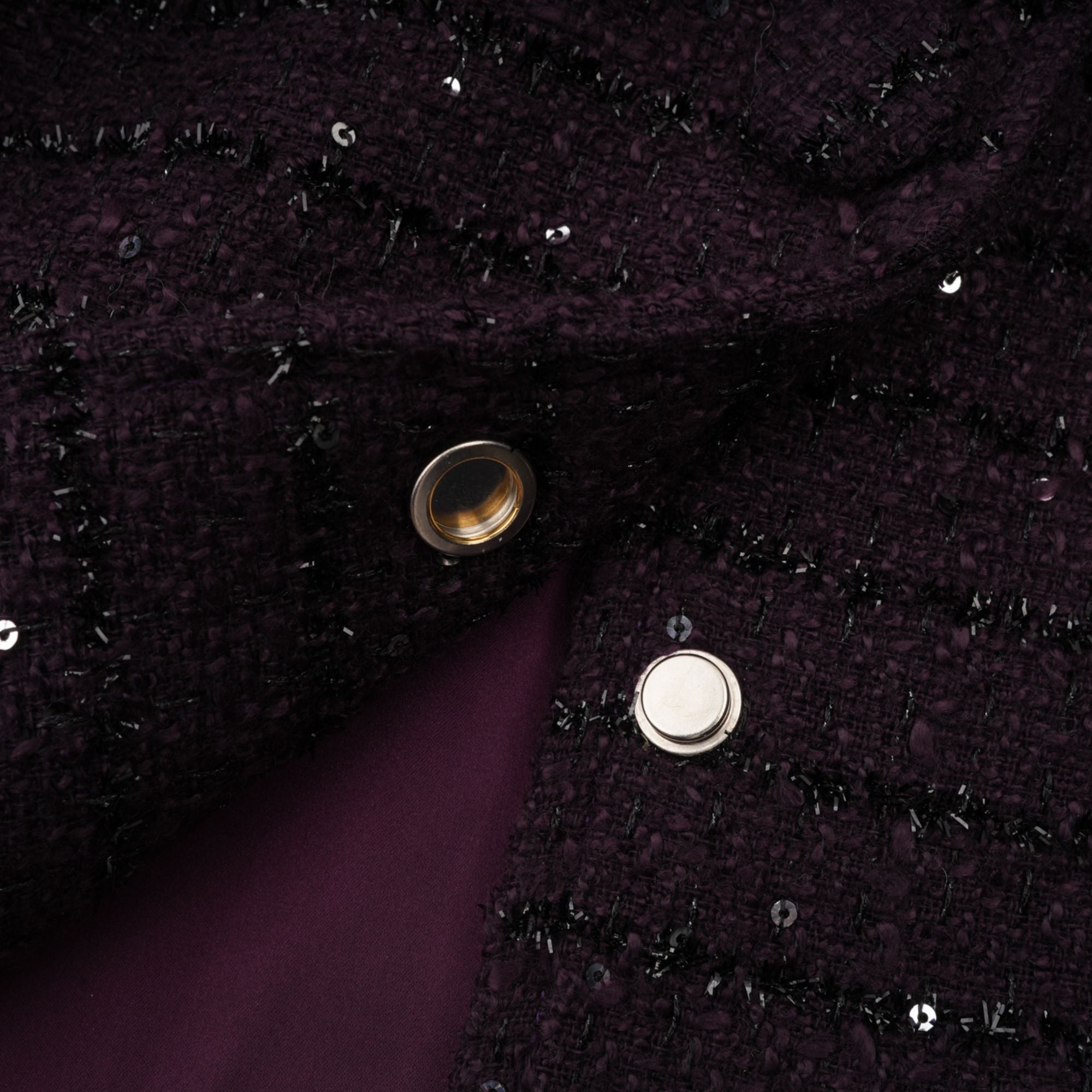 Brigitte Purple Sequined Tweed Jacket & Skirt Matching Set