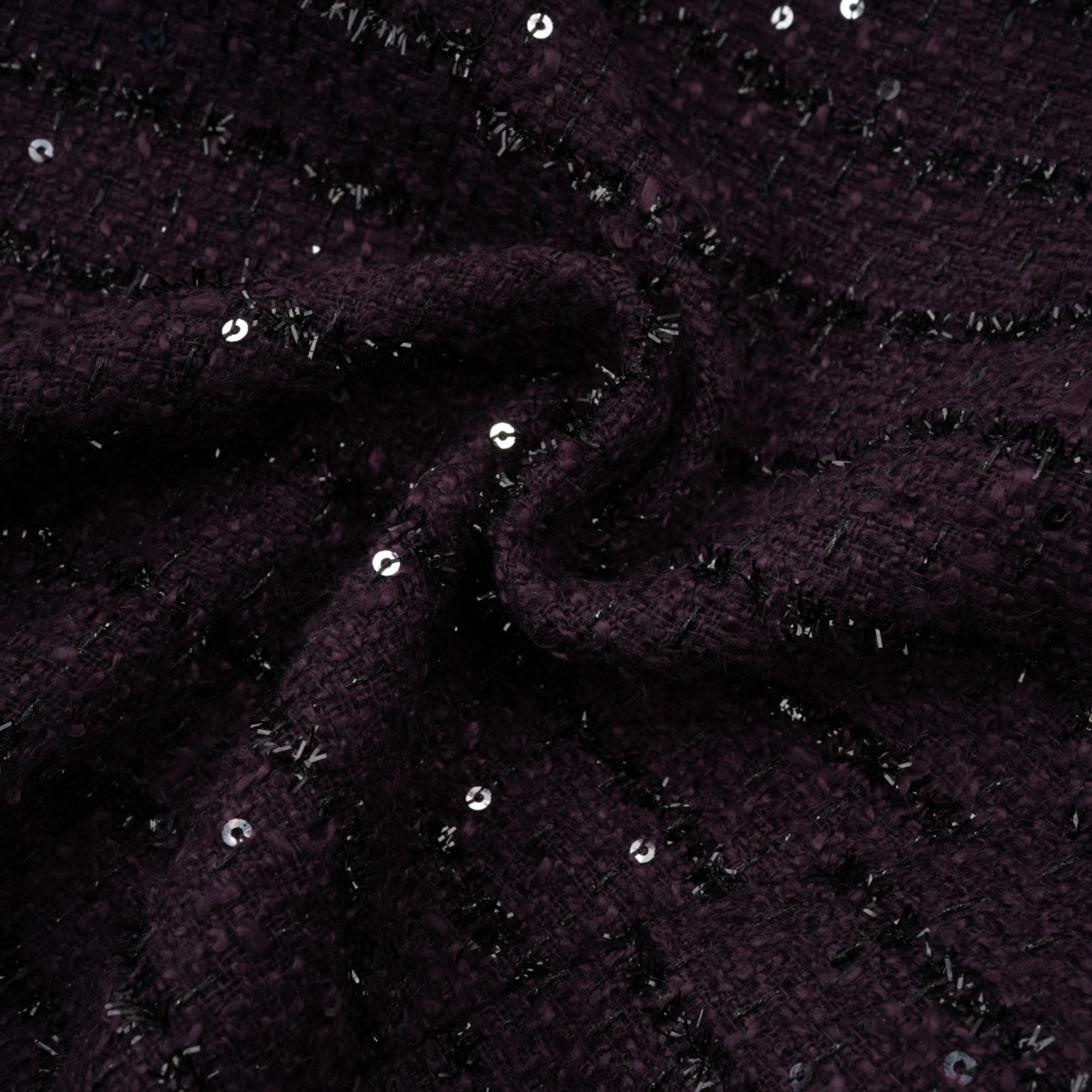 Brigitte purple sequined tweed jacket & skirt matching set (Final Sale-US Only)
