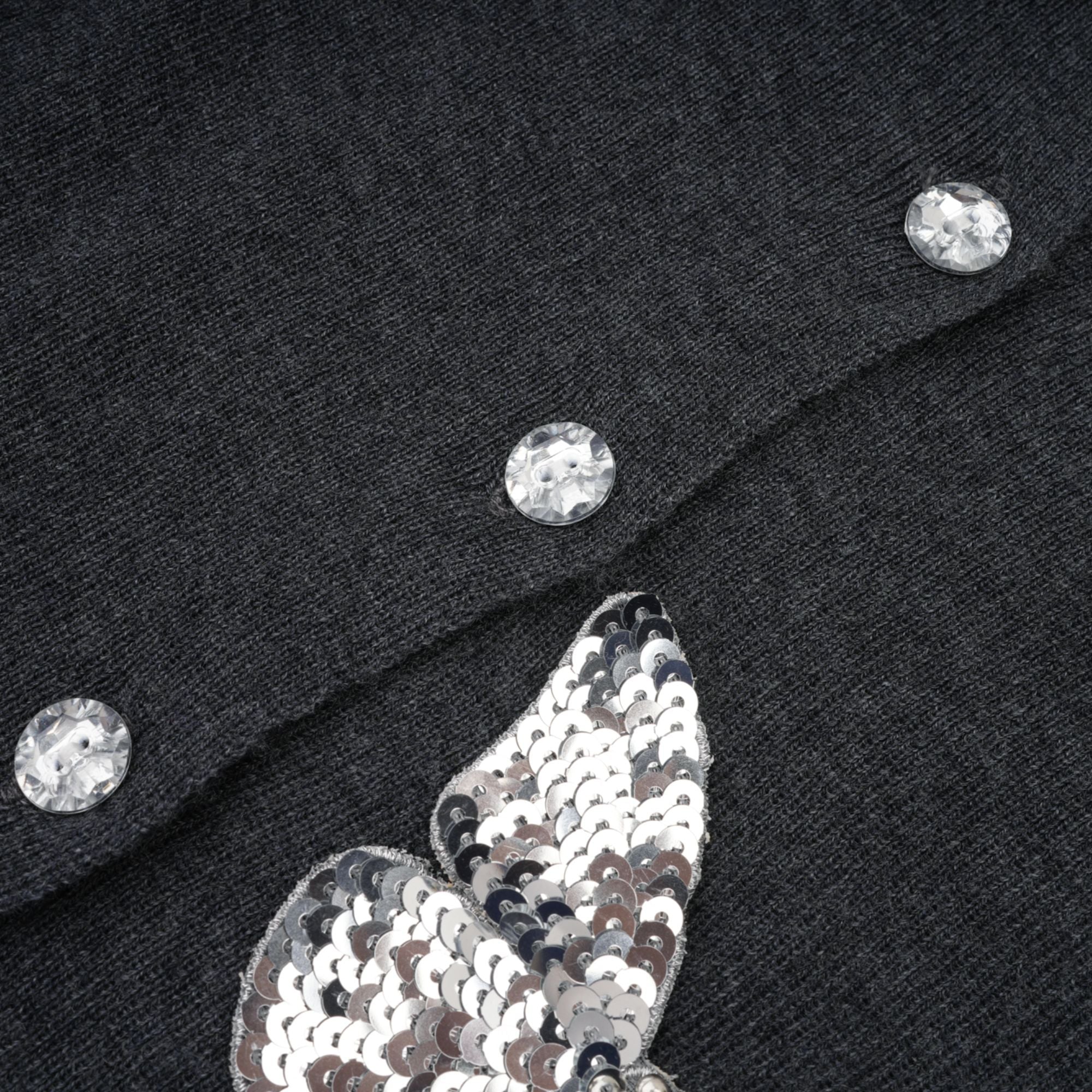 Anastasie grey sequined butterfly-motif cardigan (Final Sale)