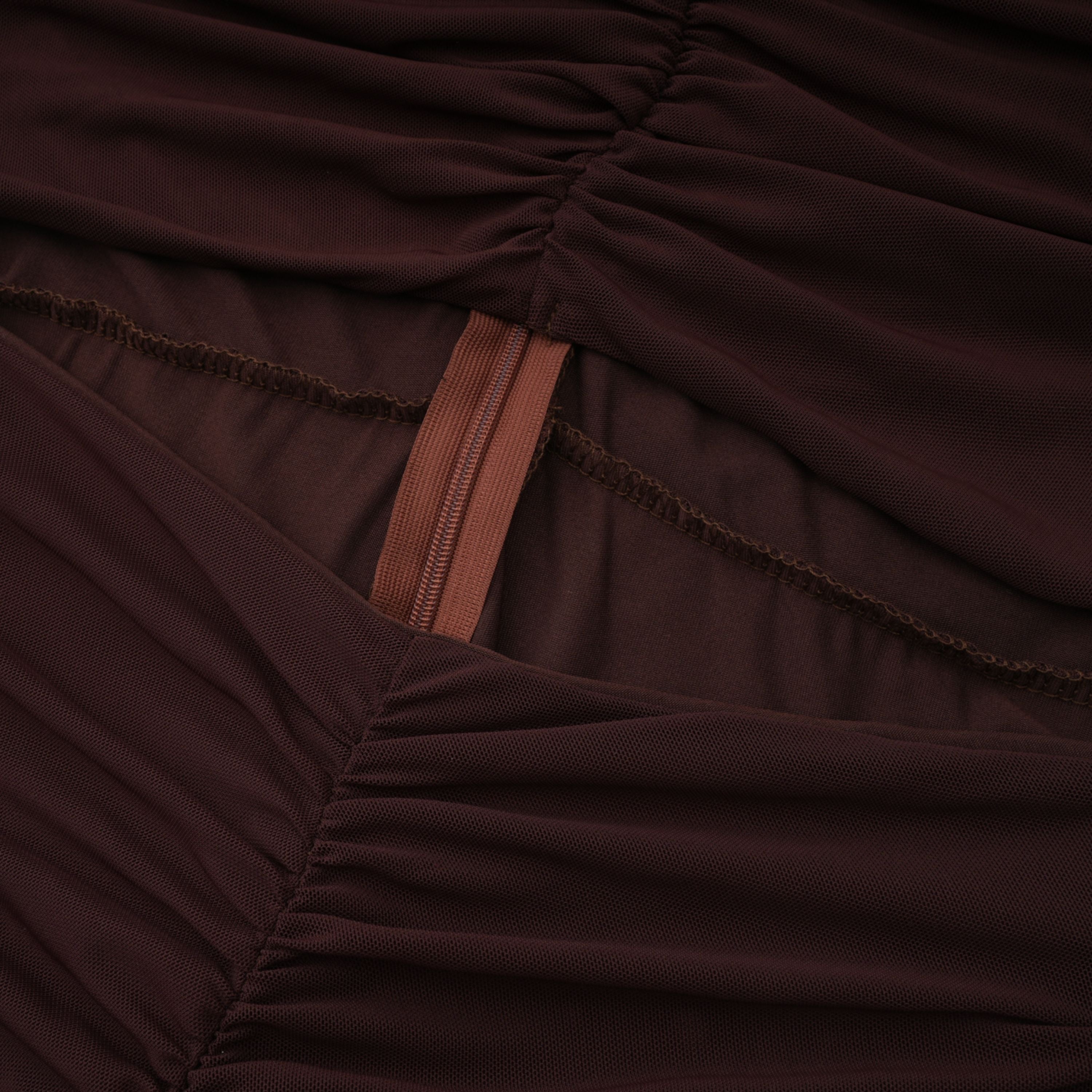Bruna Cut-Out Ruched Mesh Maxi Dress (Final Sale-US Only)