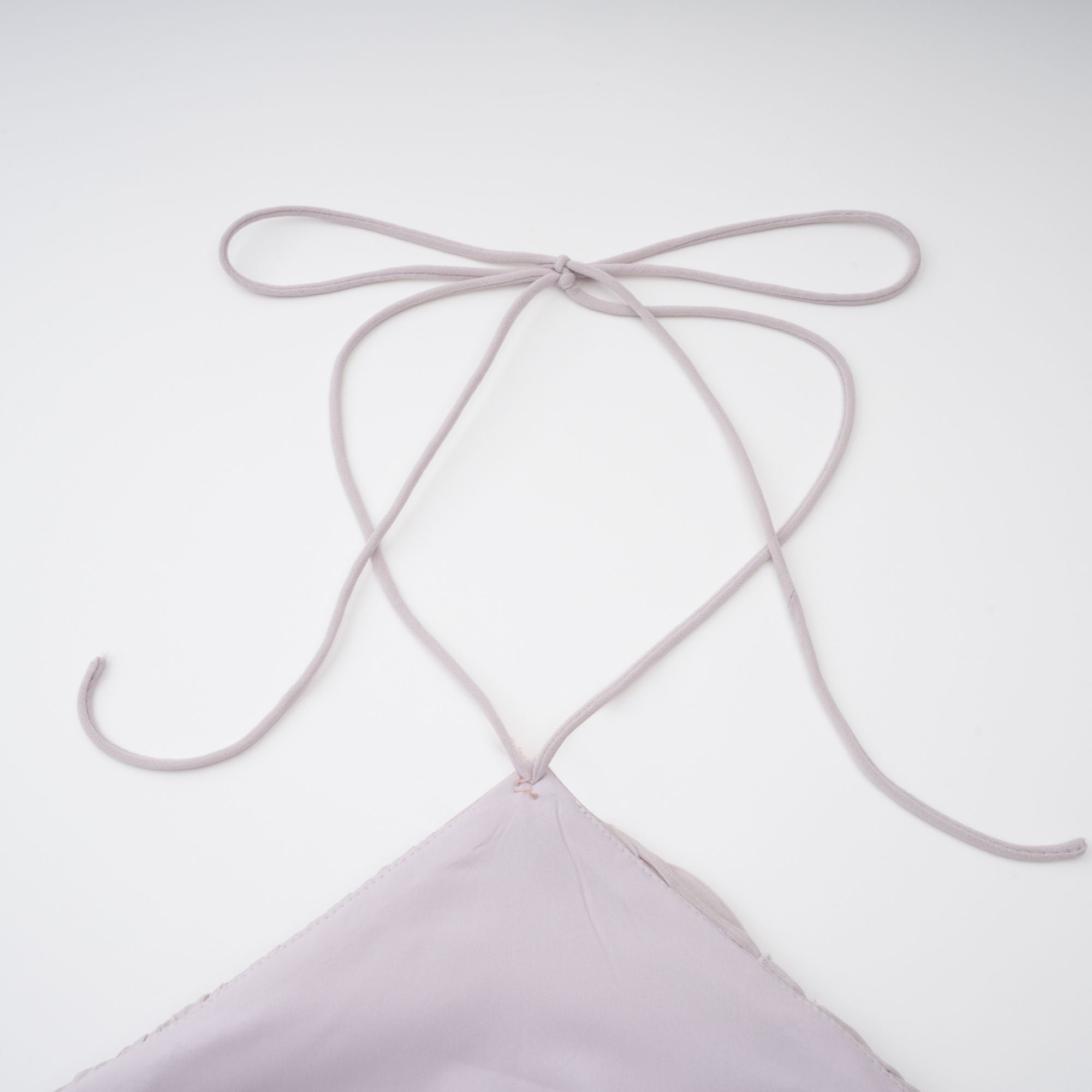Mauve pleated halter mini dress with ruffles