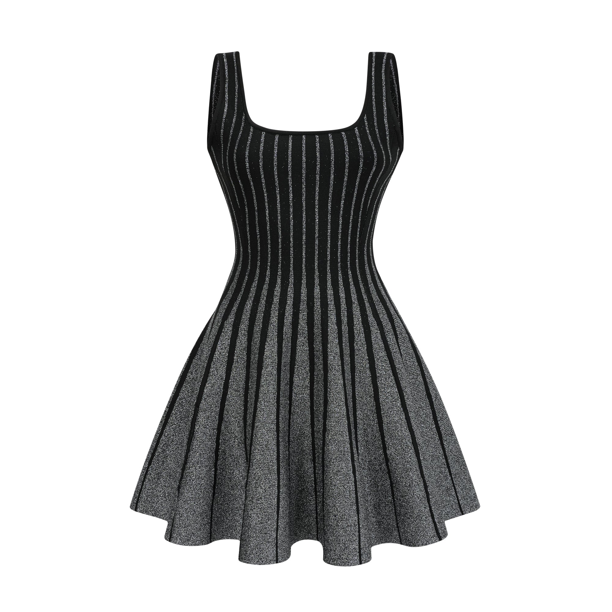 Anouk black glittered flared mini dress