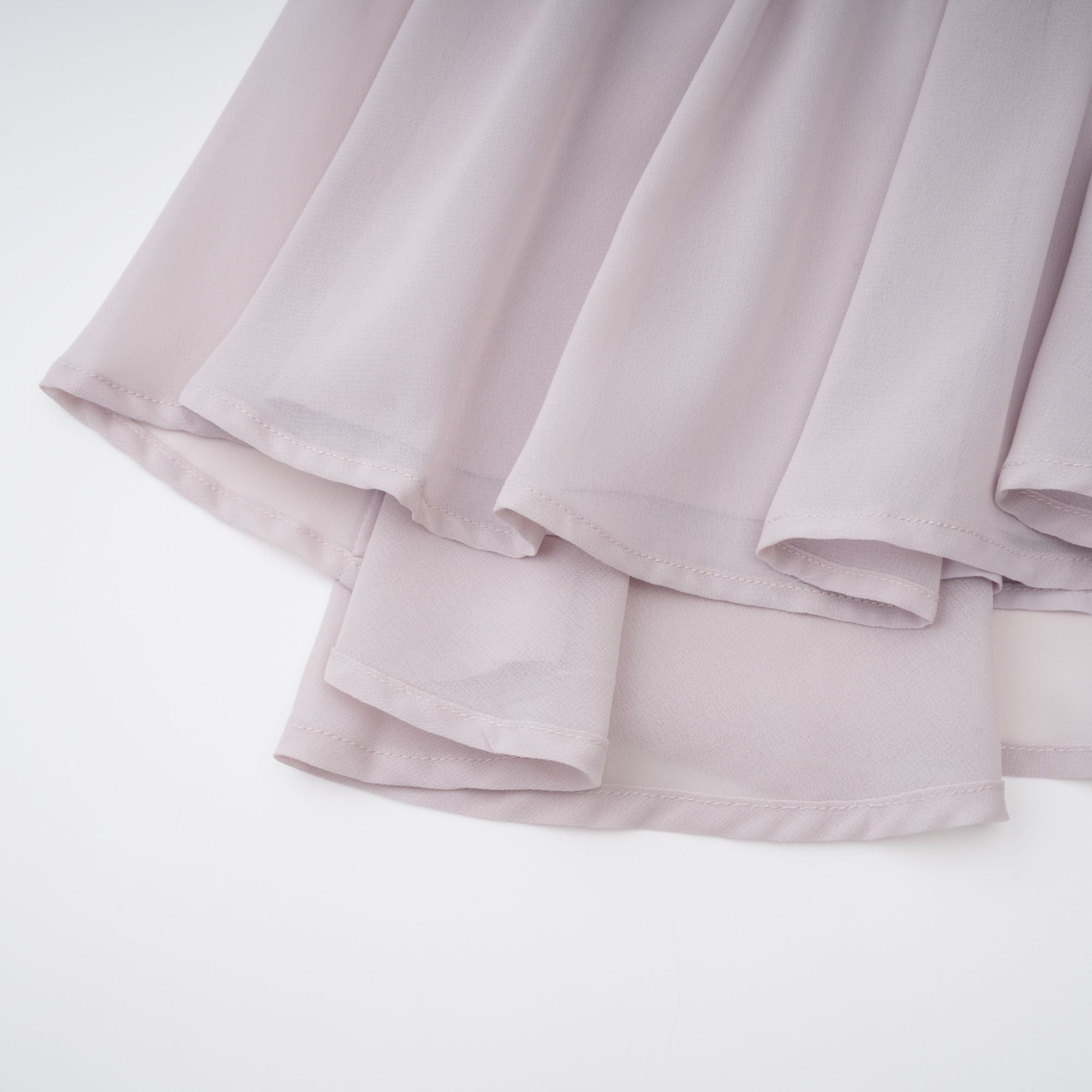 Mauve pleated halter mini dress with ruffles