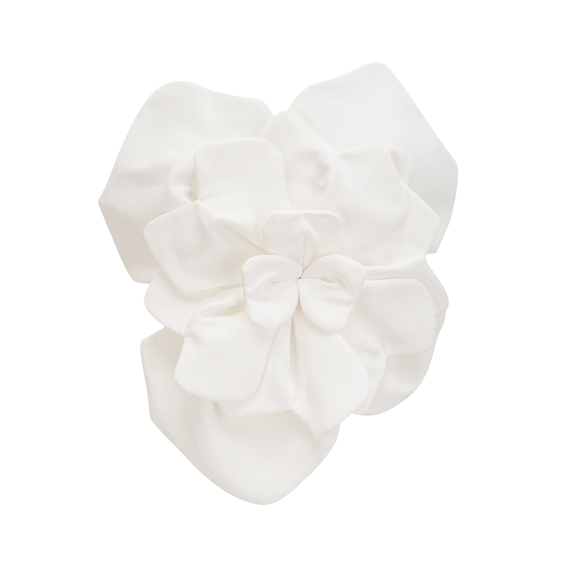 White 3D floral strapless corset top