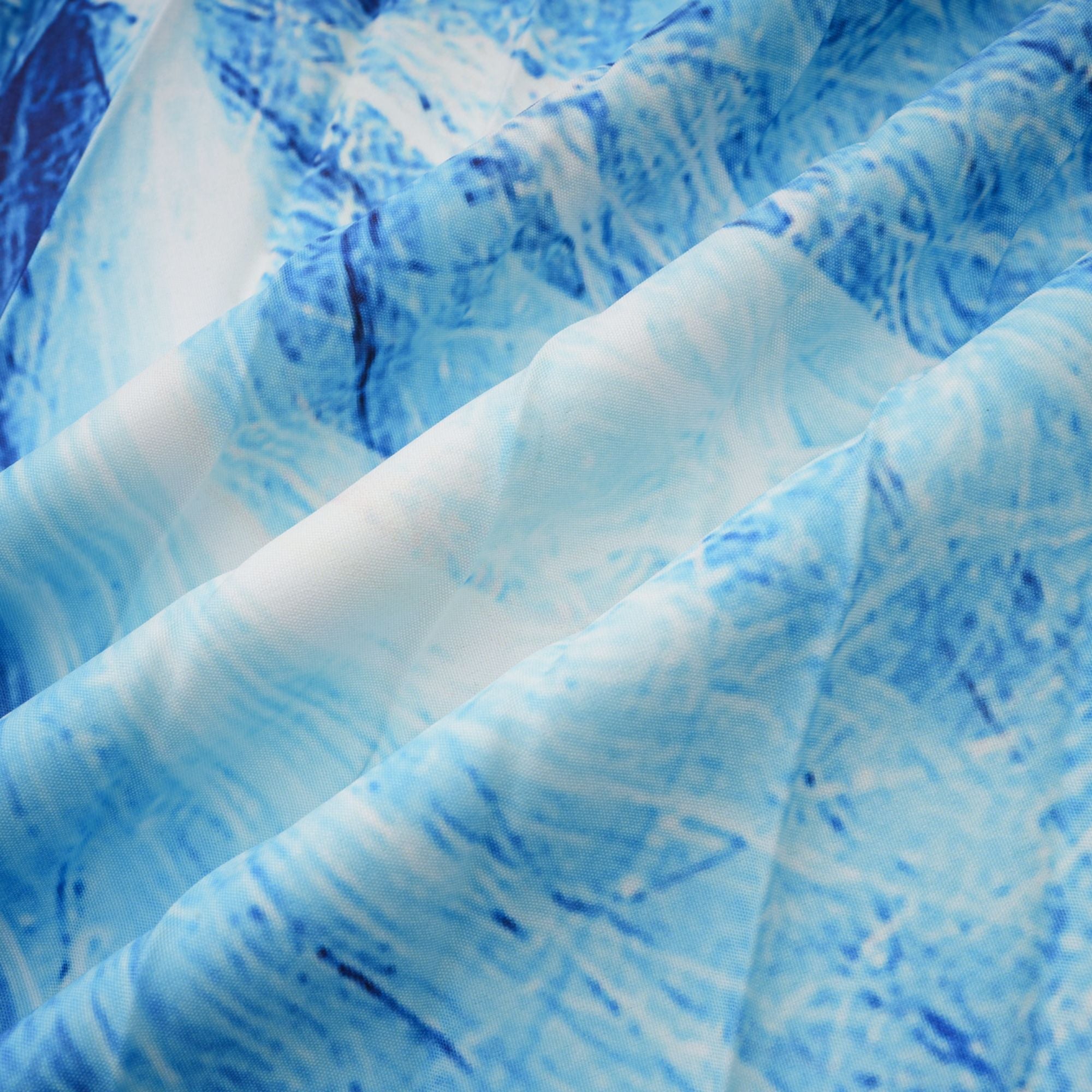 Debbie Blue Pattern-Print Creased Cape & Skirt Matching Set (Final Sale-US Only)