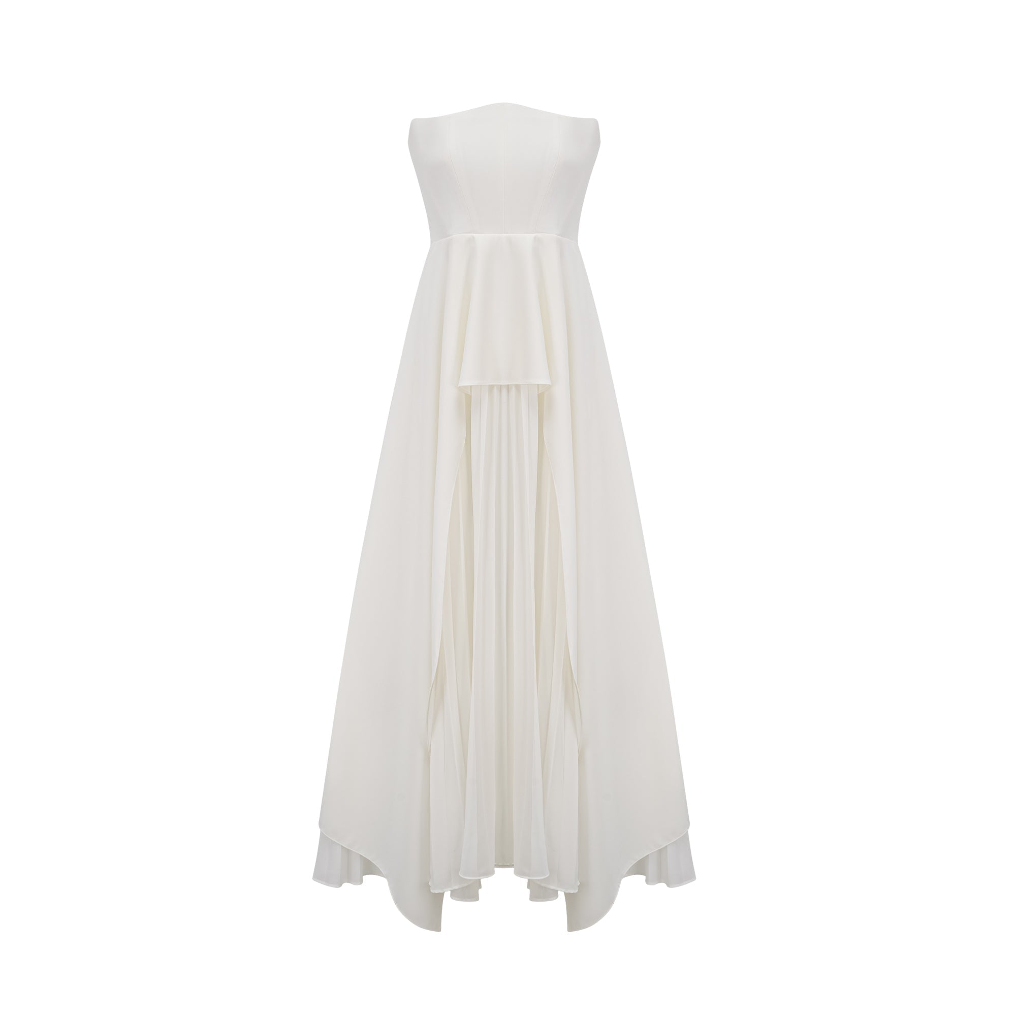 Vanessa white pleated off-shoulder maxi dress(Final Sale)