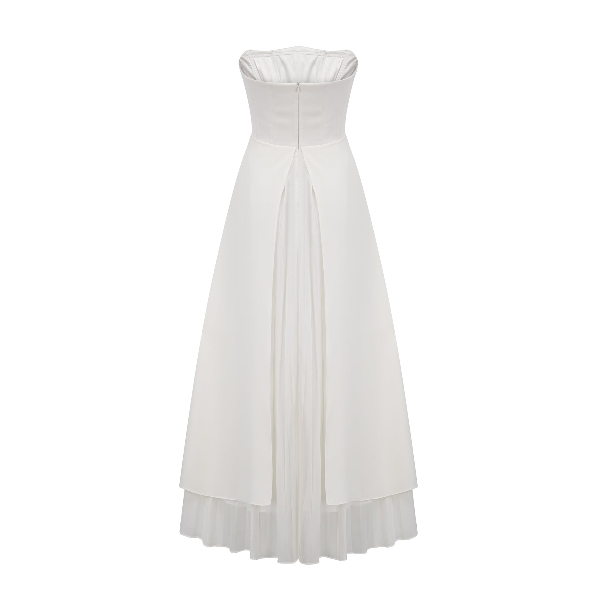 Vanessa white pleated off-shoulder maxi dress(Final Sale)