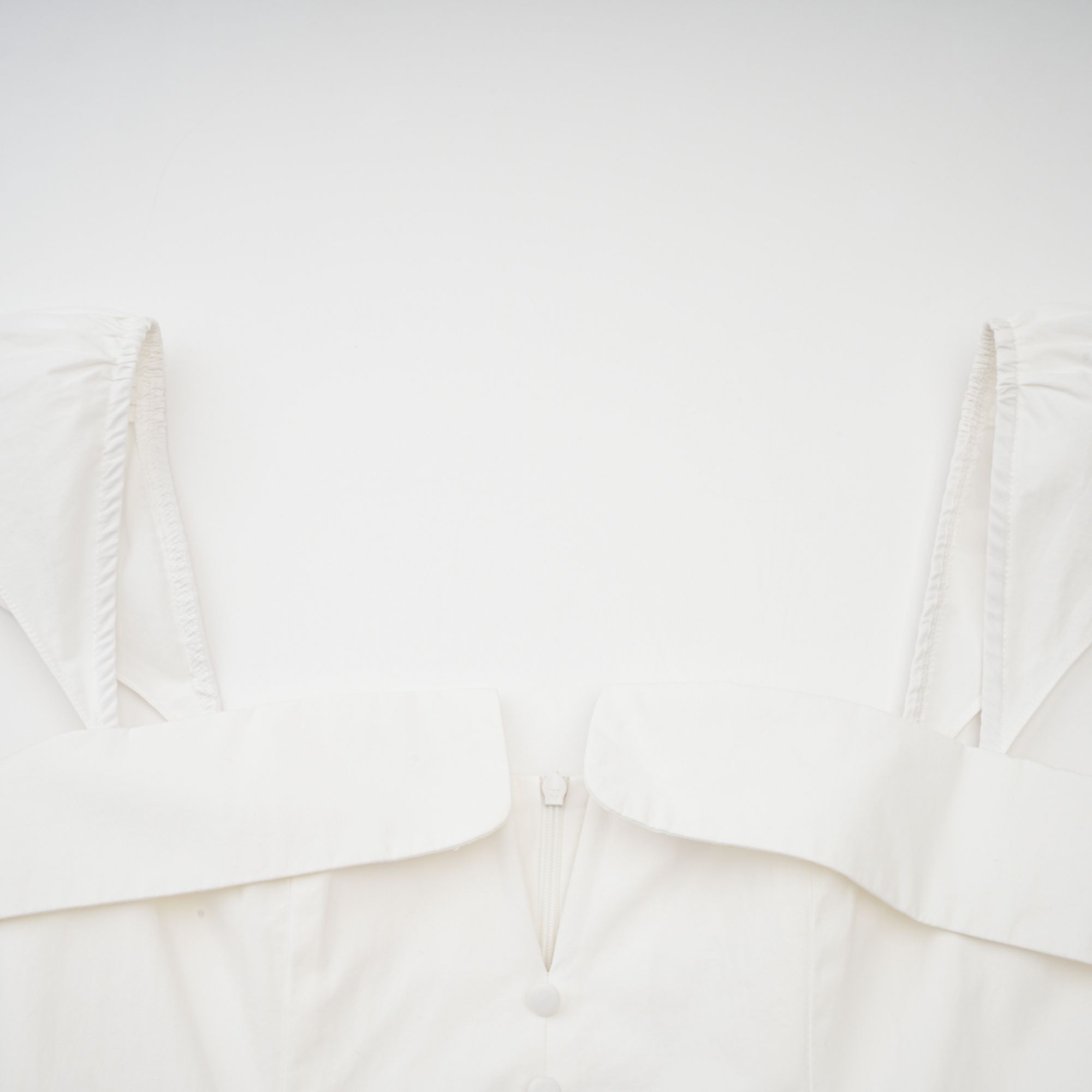 Julie white folded-neck bonded sleeveless mini dress (Final Sale-US Only)