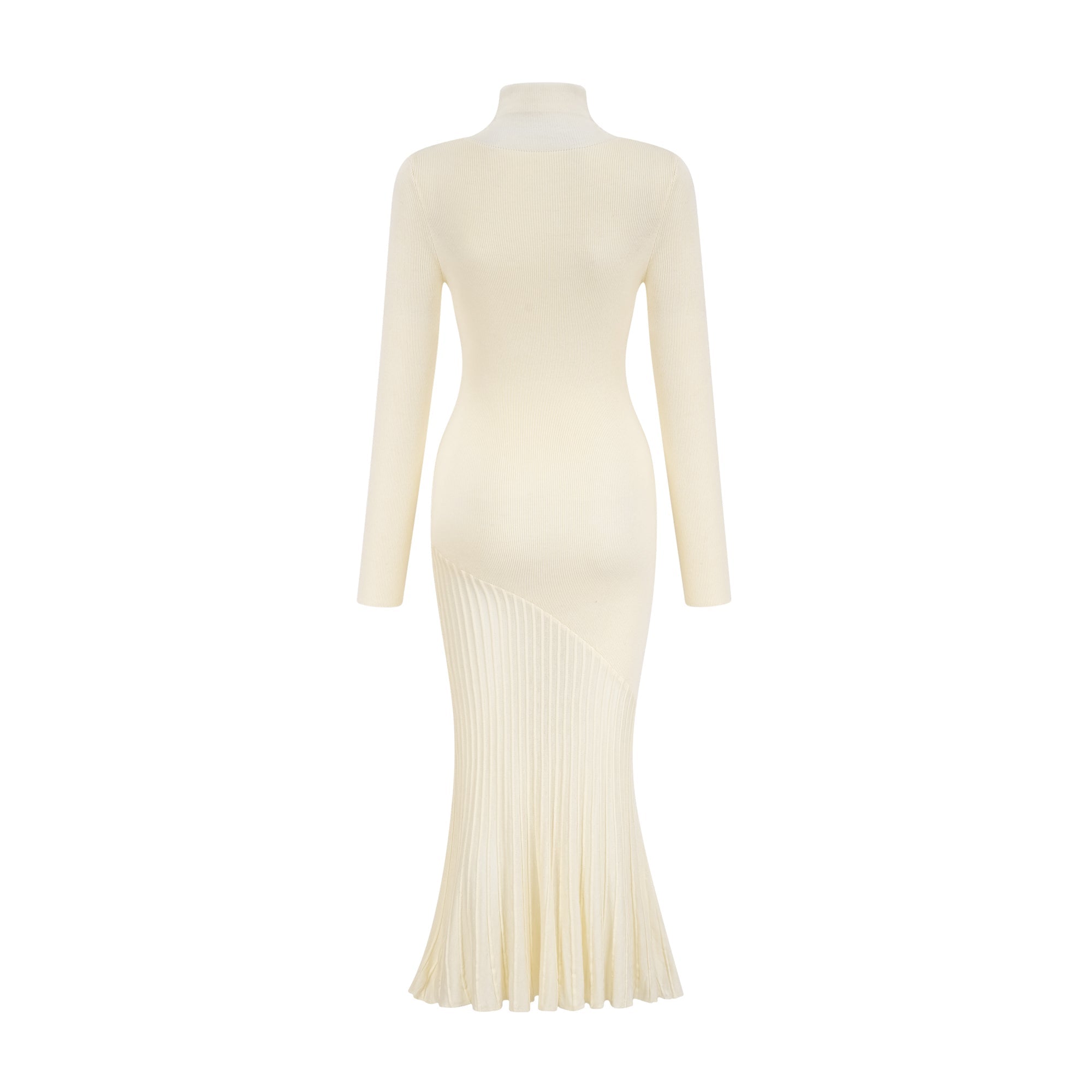 Émeline white knitted pleated midi dress (Final Sale)