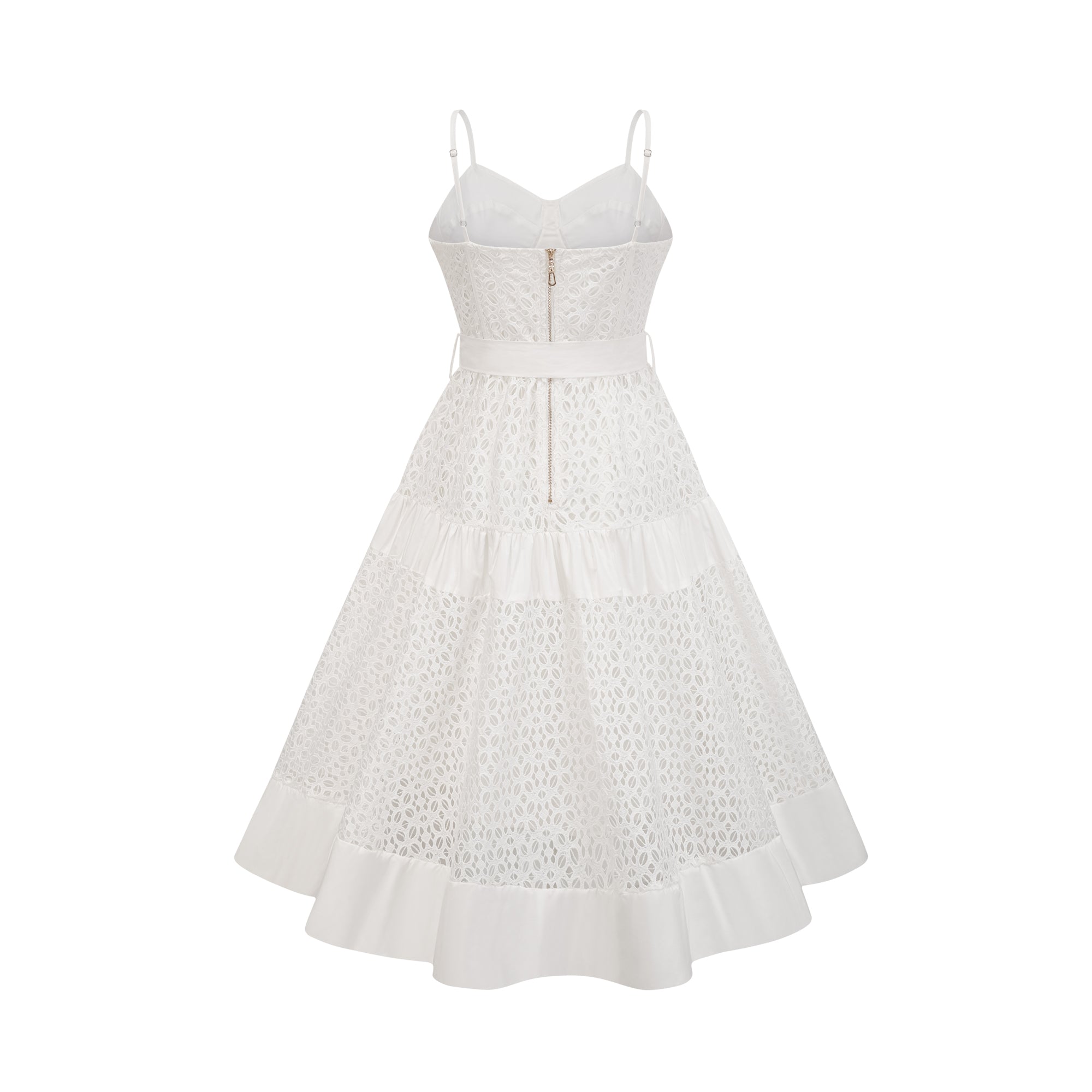 Robe midi en coton à découpes et ceinture Catriona (Vente définitive - États-Unis uniquement)