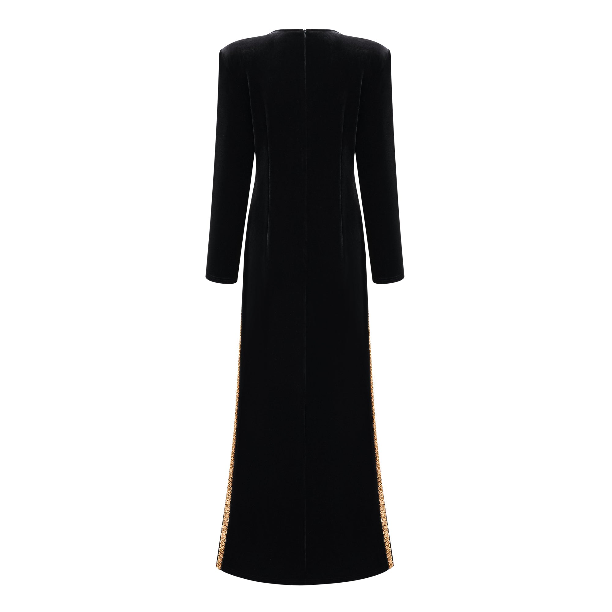 Embellished Velvet Maxi Dress