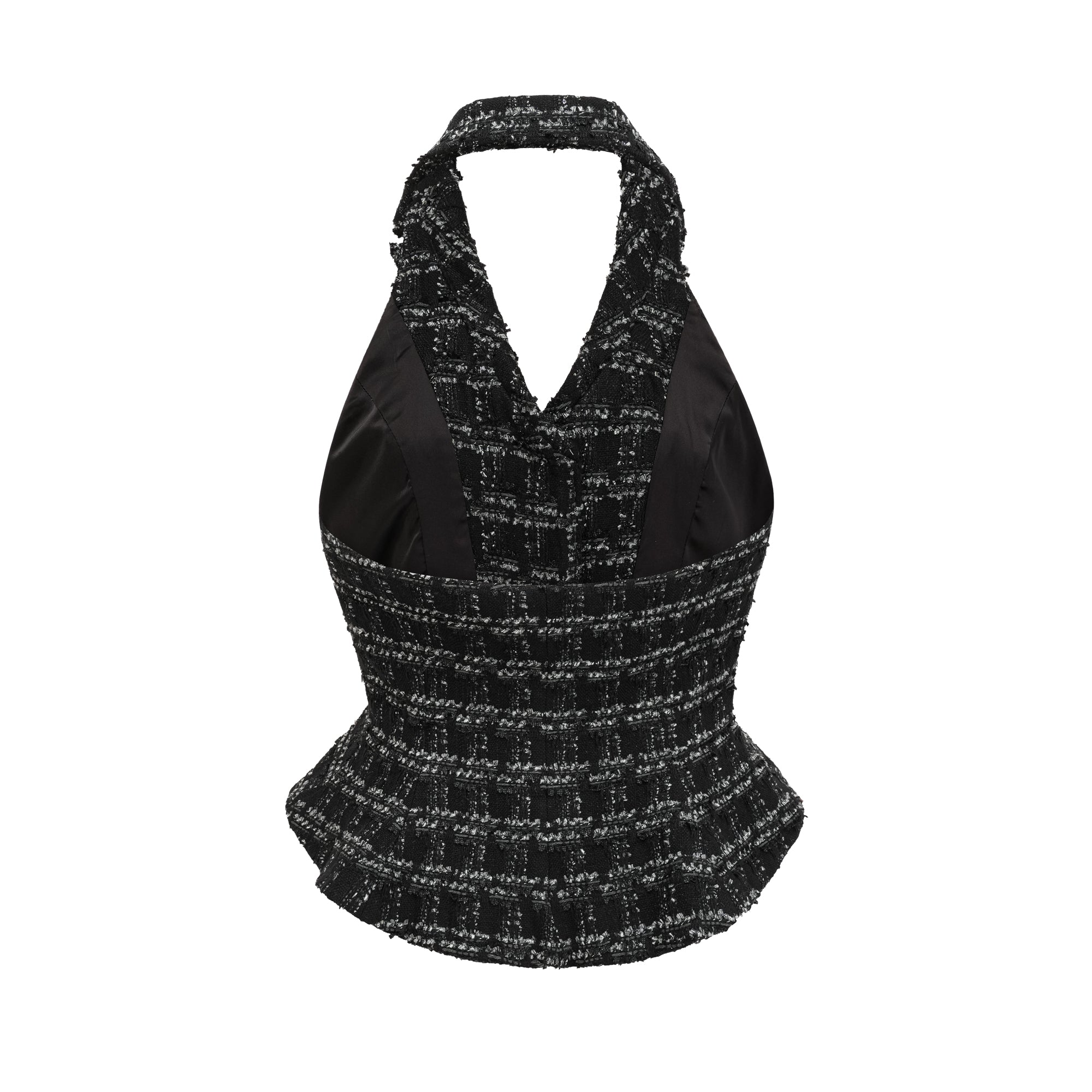 Axelle black checked tweed vest top & skirt matching set (Final Sale)