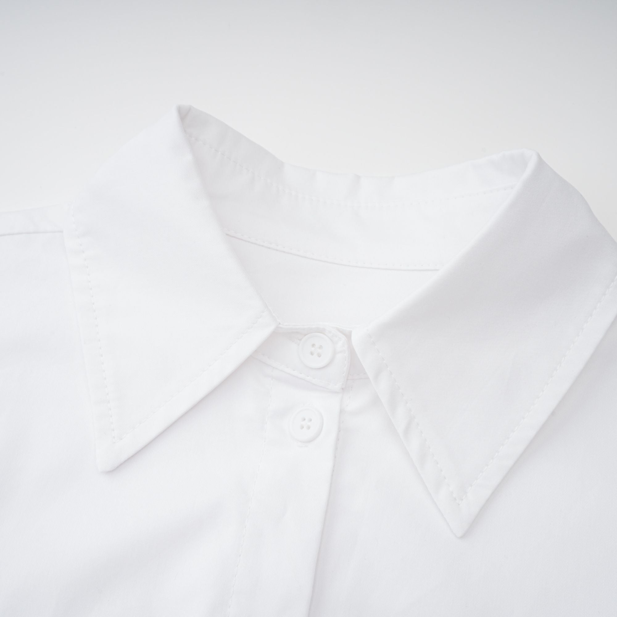 Dulcie white front-slit shirred shirt dress (Final Sale)