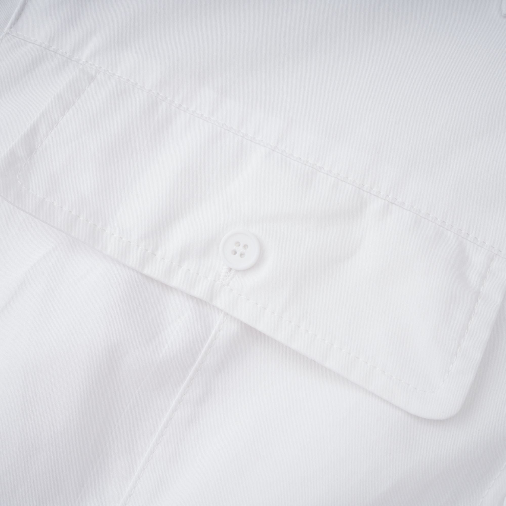 Dulcie white front-slit shirred shirt dress (Final Sale)