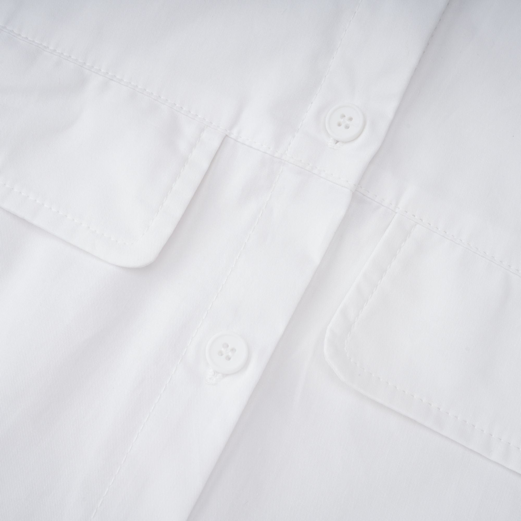 Dulcie white front-slit shirred shirt dress (Final Sale)