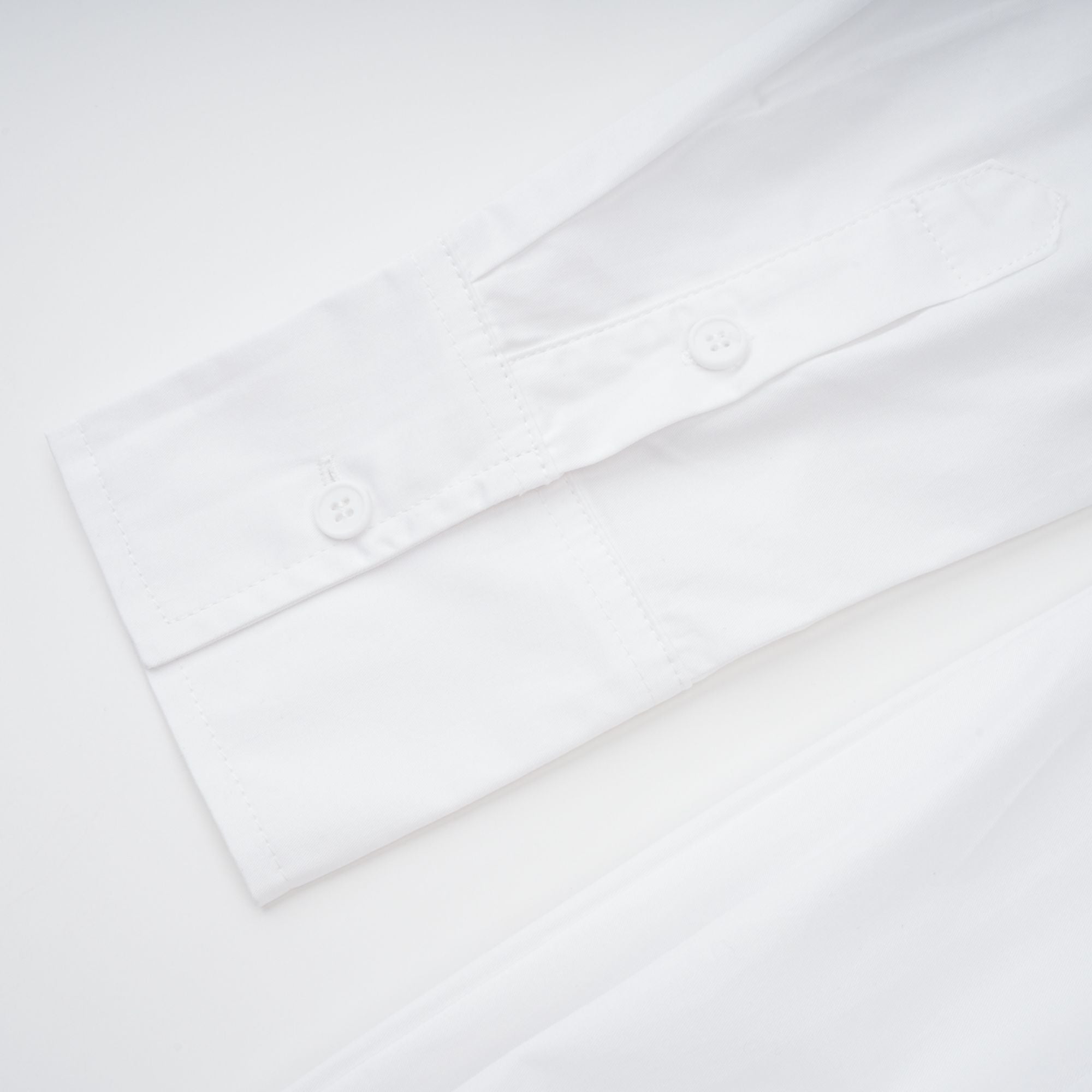 Dulcie white front-slit shirred shirt dress (Final Sale)