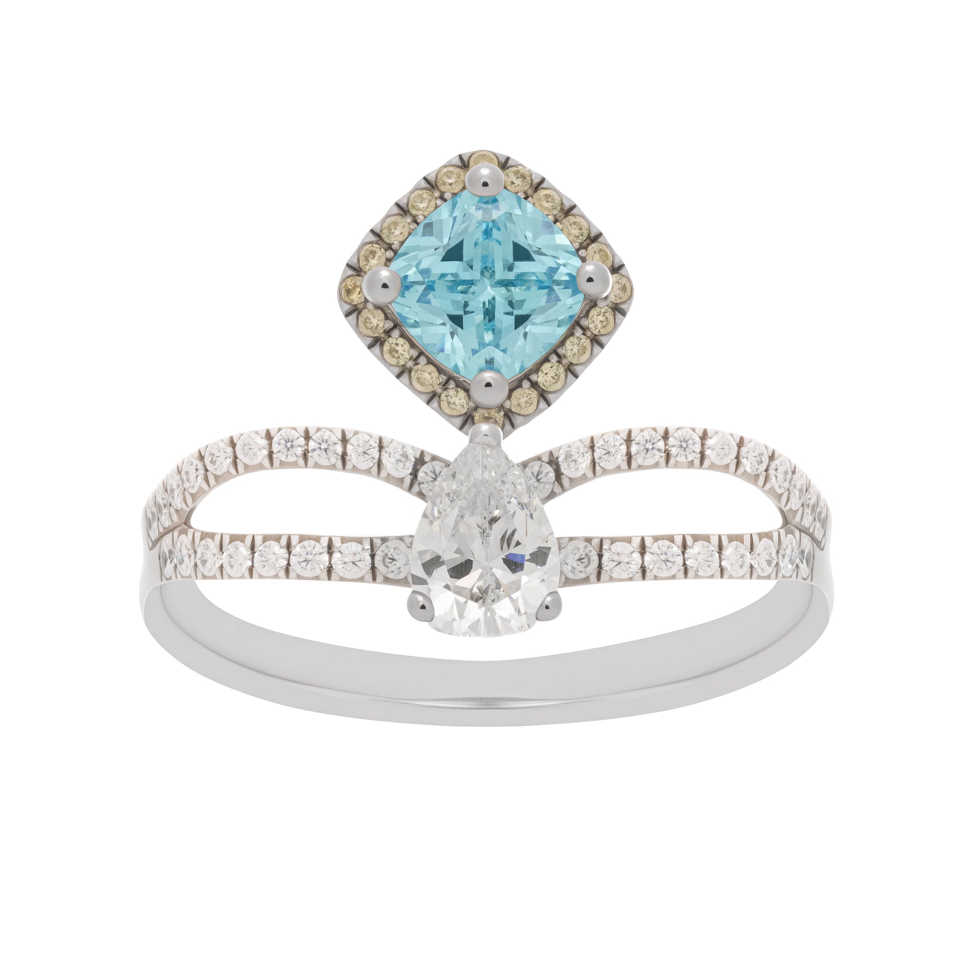 Eloïse Blue Crystal Embellished Sterling Silver Ring