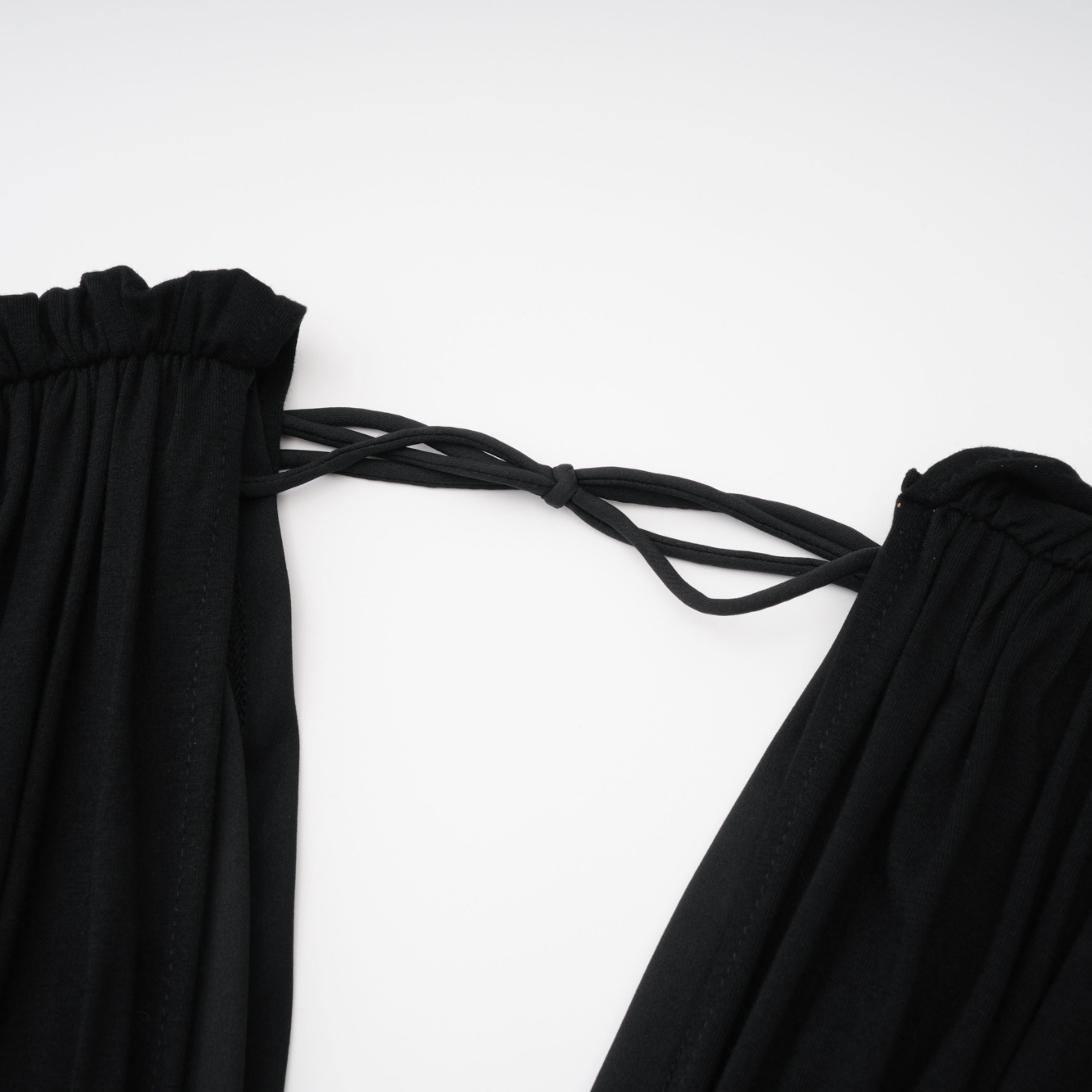 Gianina Black Deep V-Neck Draped Jumpsuit (Final Sale)