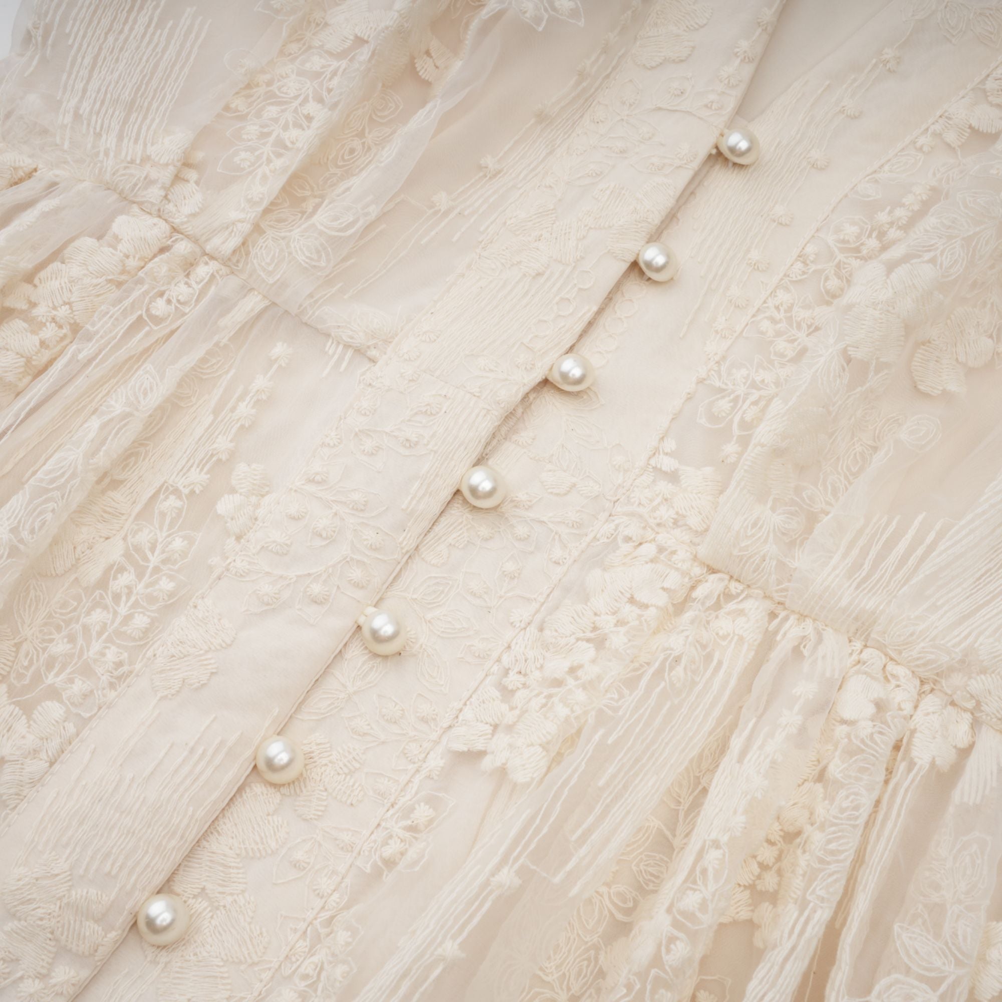 Roxane neutrals lace-embroidered midi dress (Final Sale-US Only)