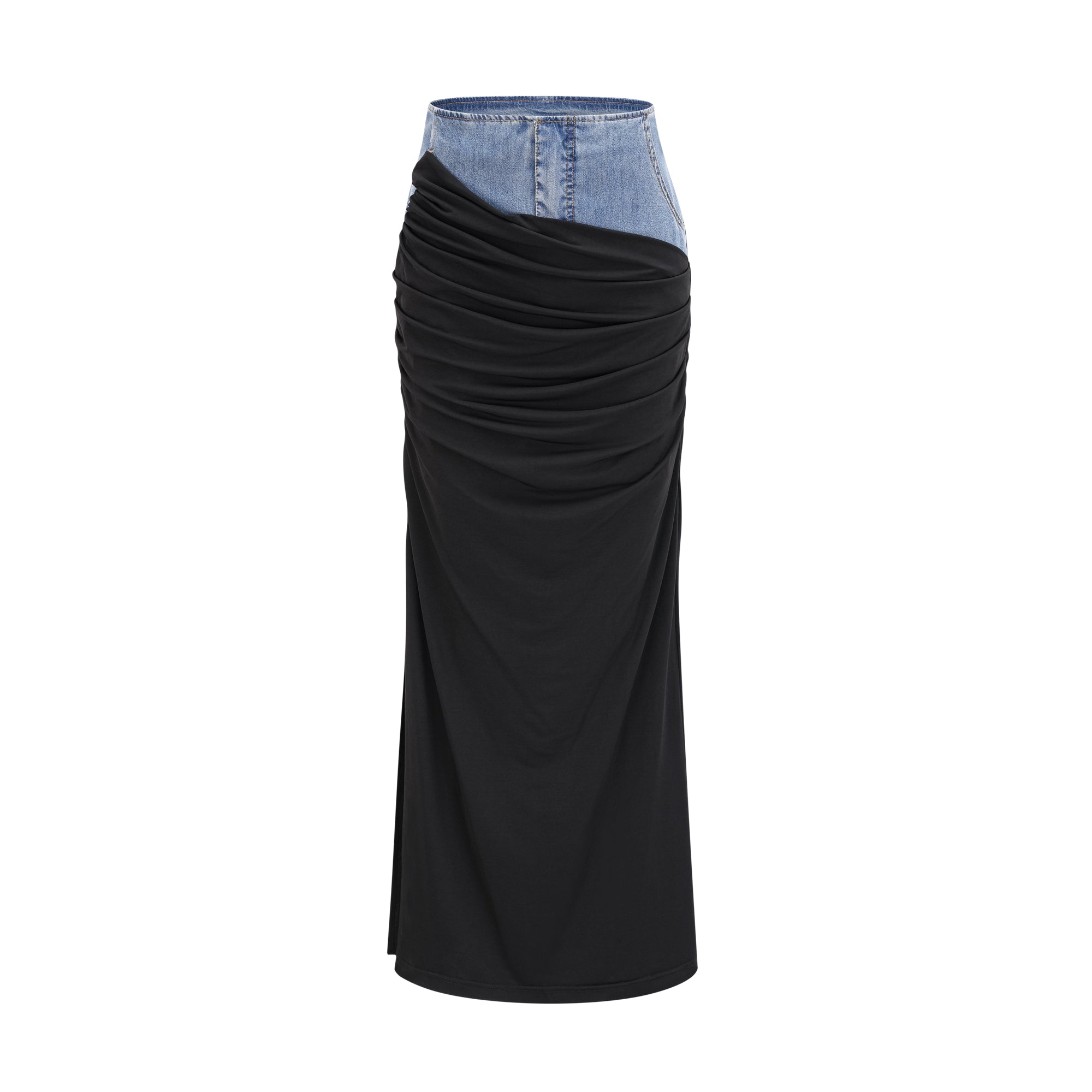 Nala jersey-panelled denim top & skirt matching set (Final Sale-US Only)