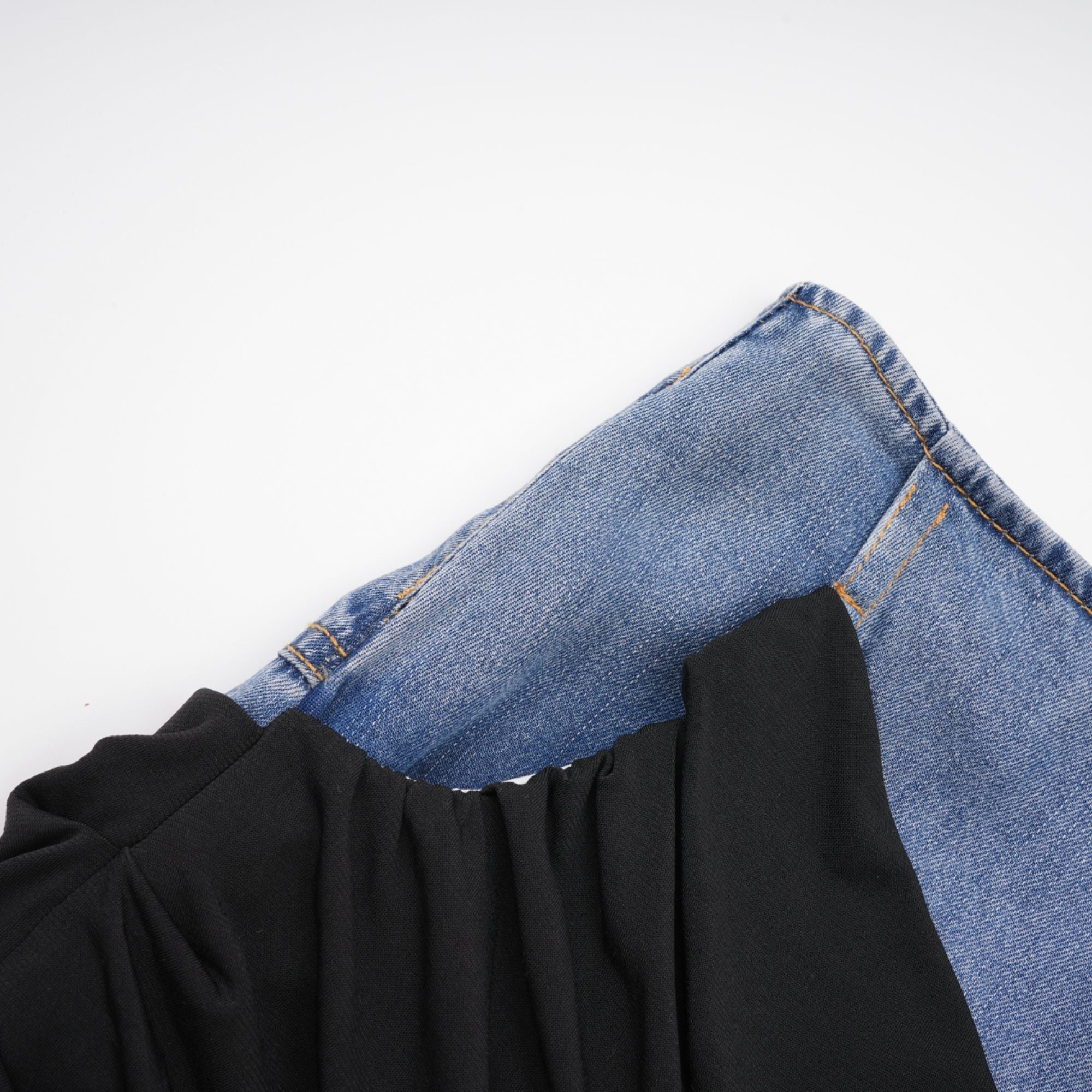 Nala jersey-panelled denim top & skirt matching set (Final Sale-US Only)