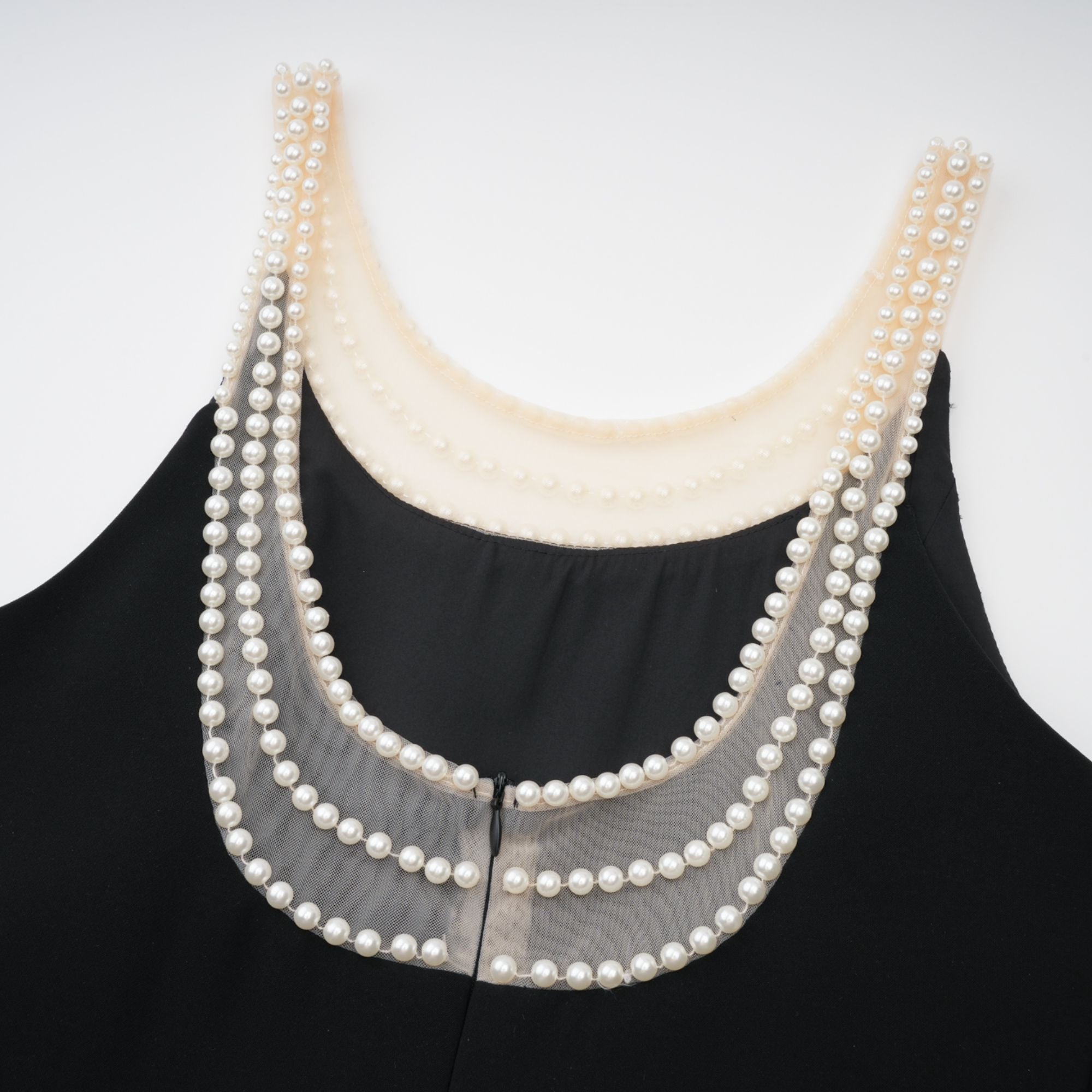 Danaé black faux-pearl-embellished mini dress (Final Sale)