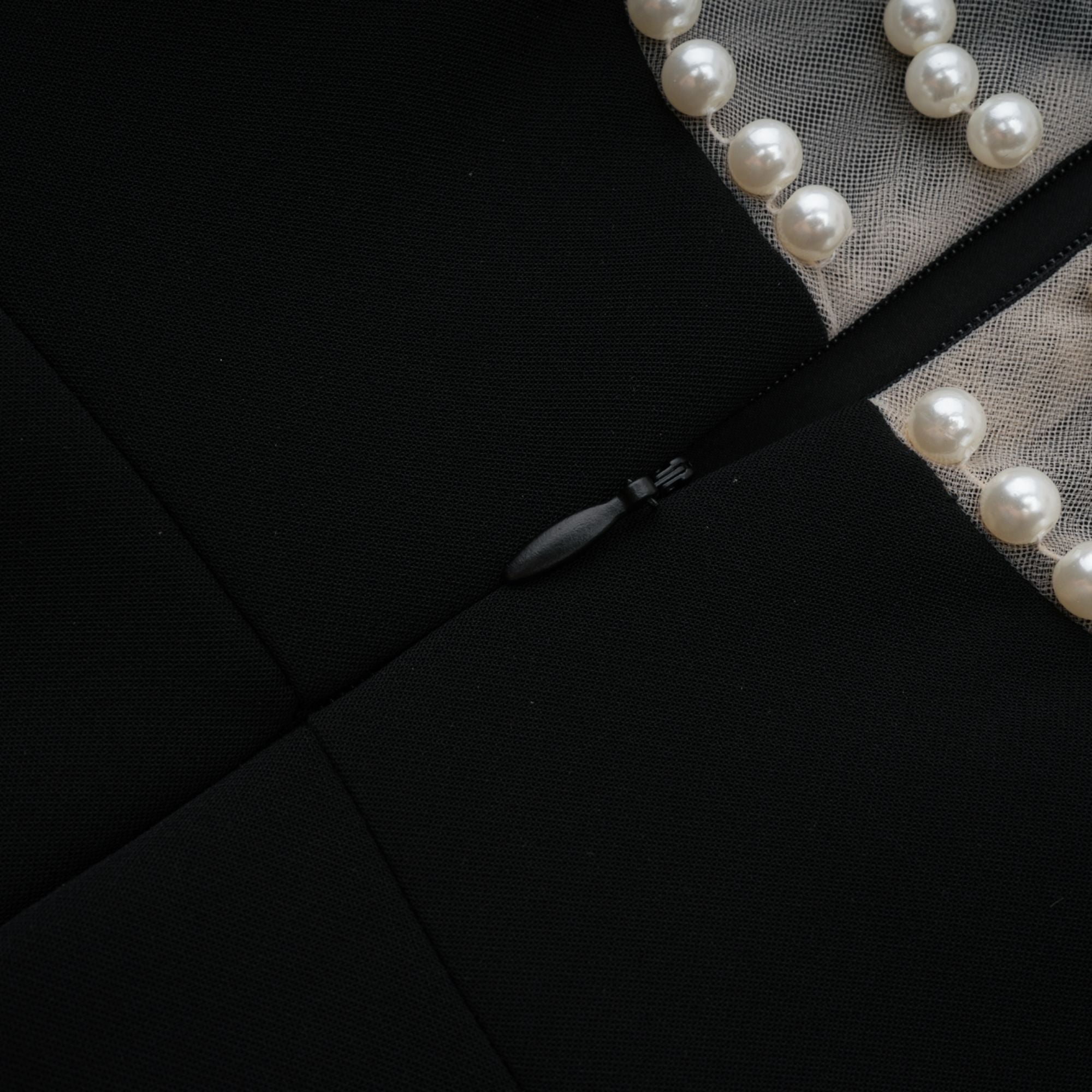 Danaé black faux-pearl-embellished mini dress (Final Sale)