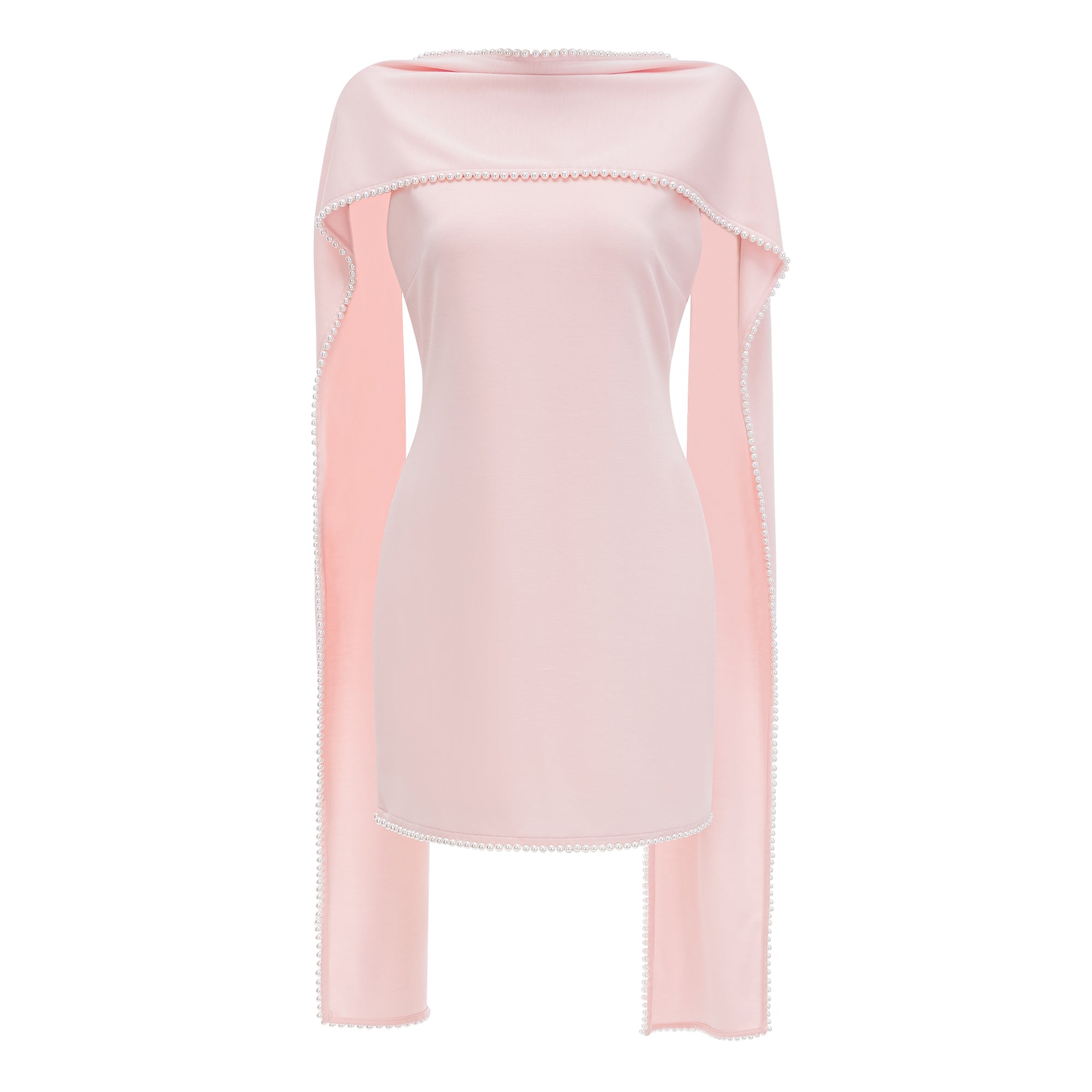 Piroska Pink Sleeveless Pearl Trim Mini Dress (Final Sale)