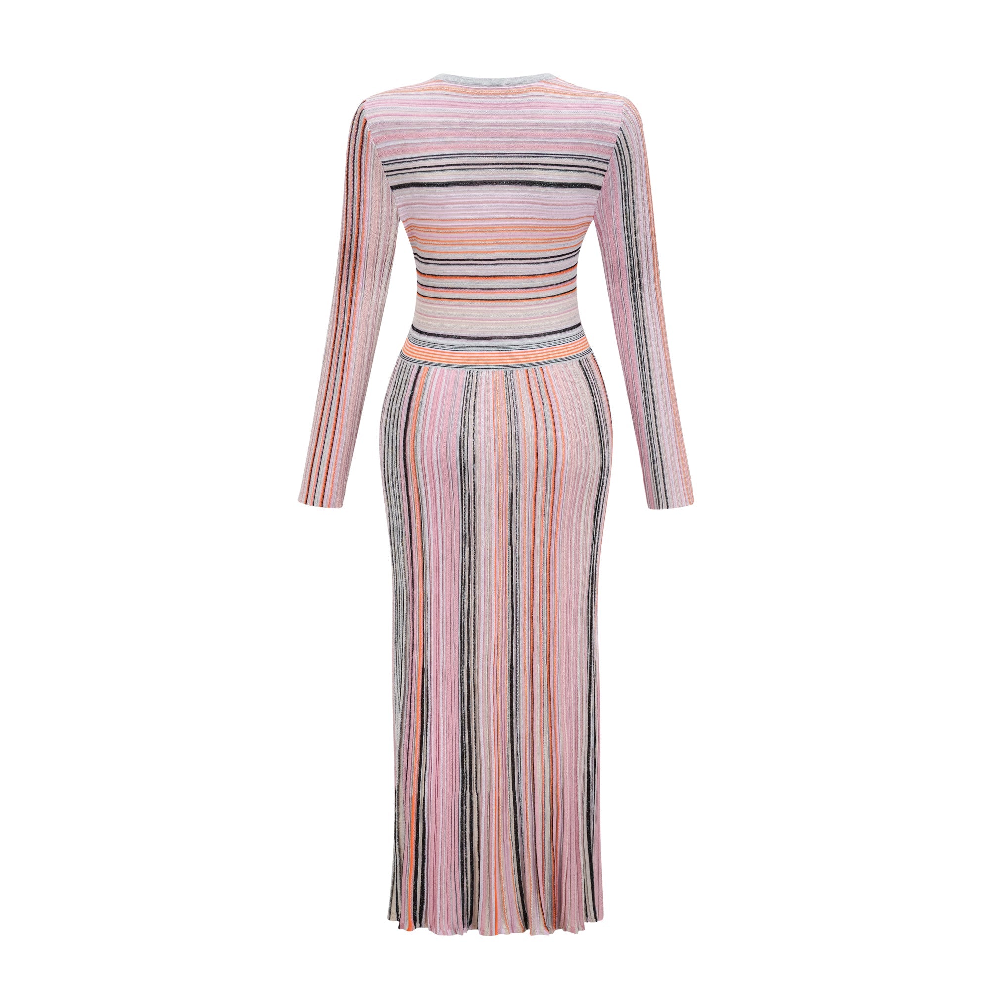 Mathilde metallic pleated midi dress in Pink (Final Sale)