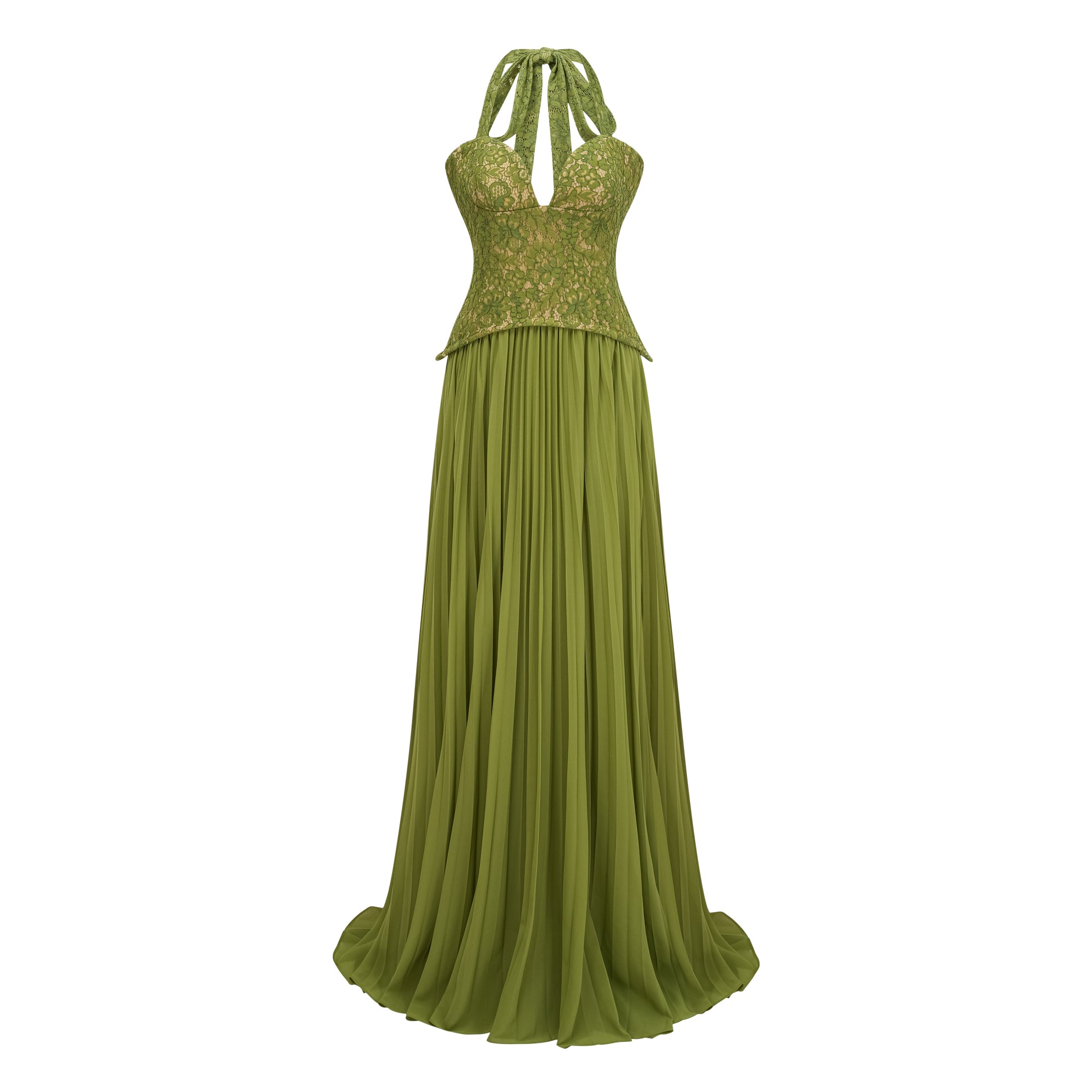 Emerald Halterneck Corset Gown