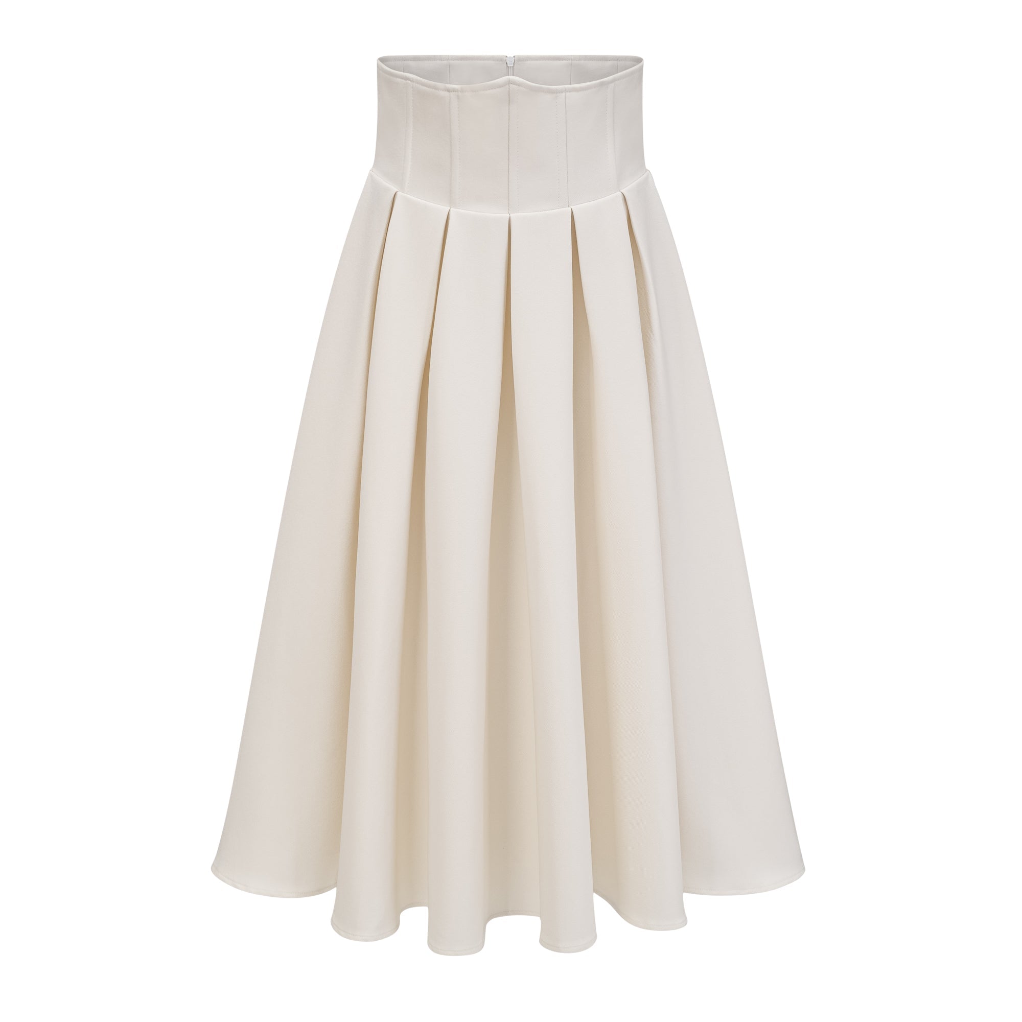 Faux Pearl Jacket & Pleated Skirt Set