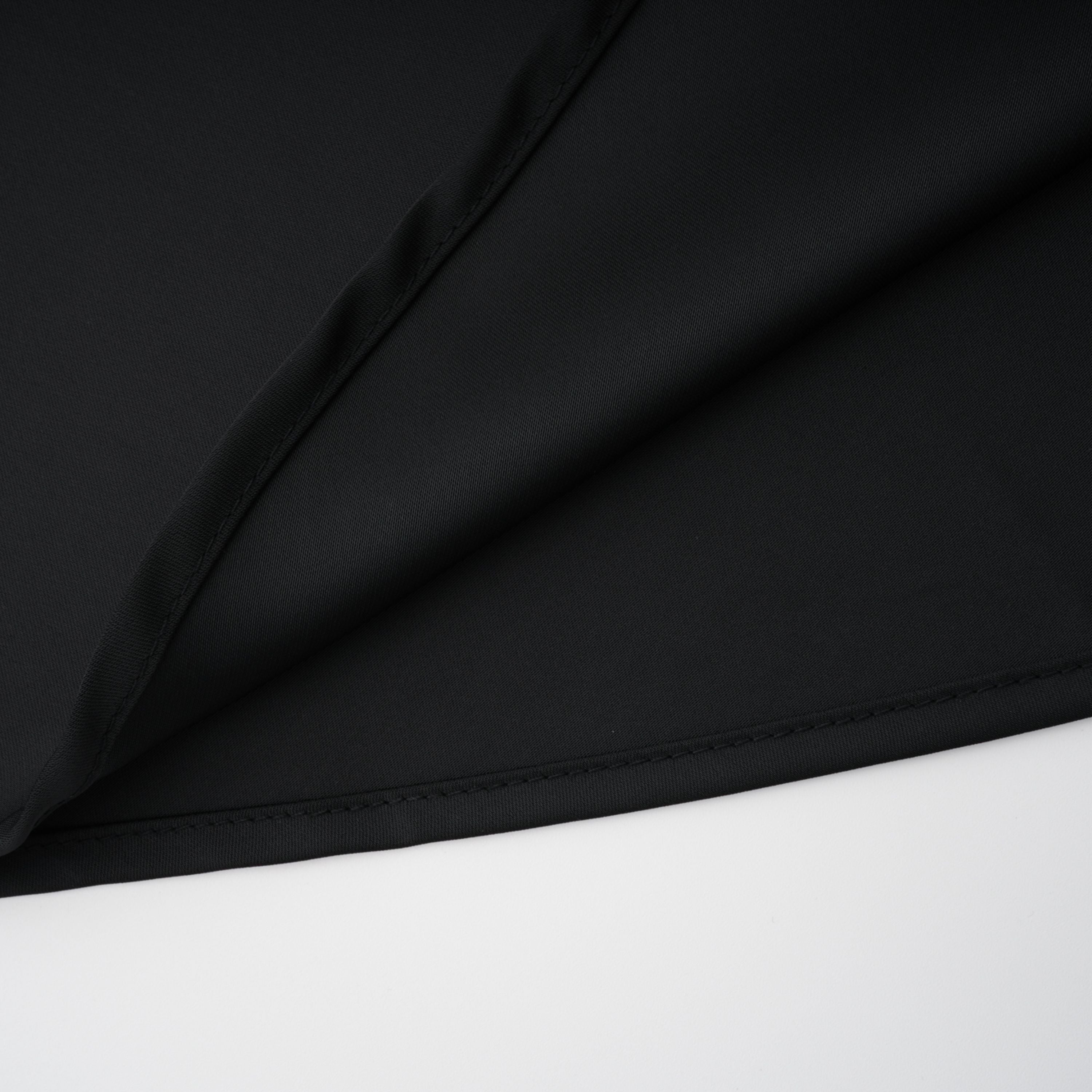 Black Strapless Satin Cowl Gown